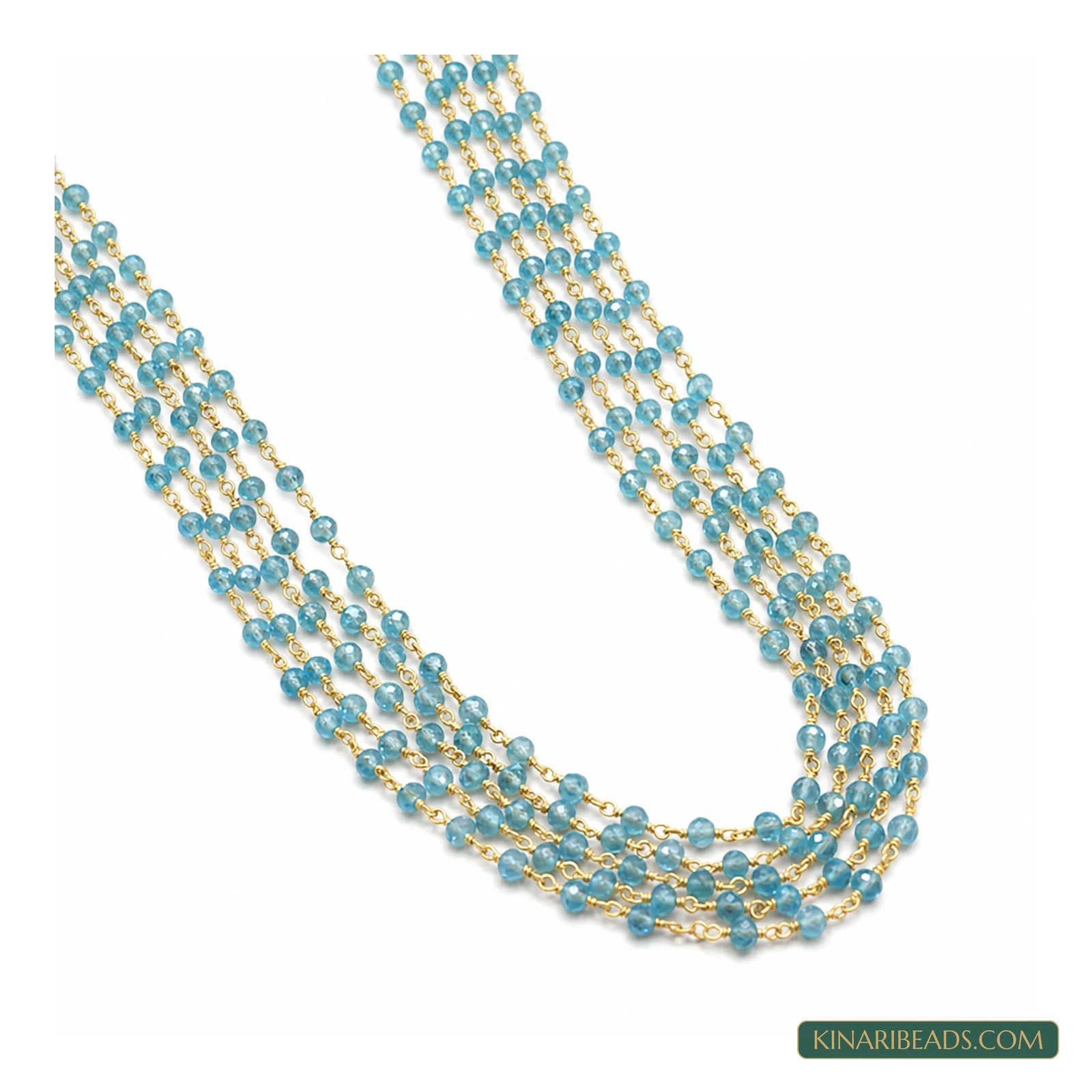 3mm Hydro Crystal Aati Beaded Chain – 2m - Turquoise colour