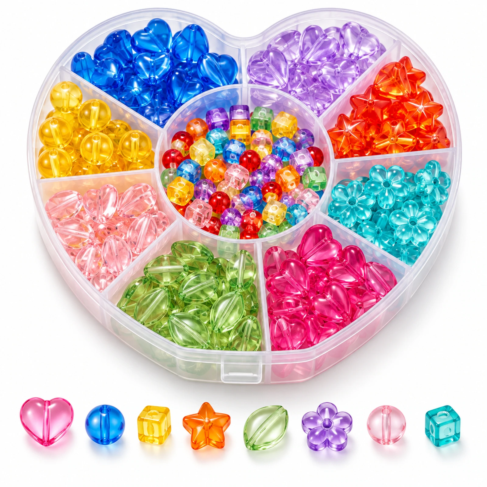 420-Piece Multicolour Transparent Acrylic Beads Kit