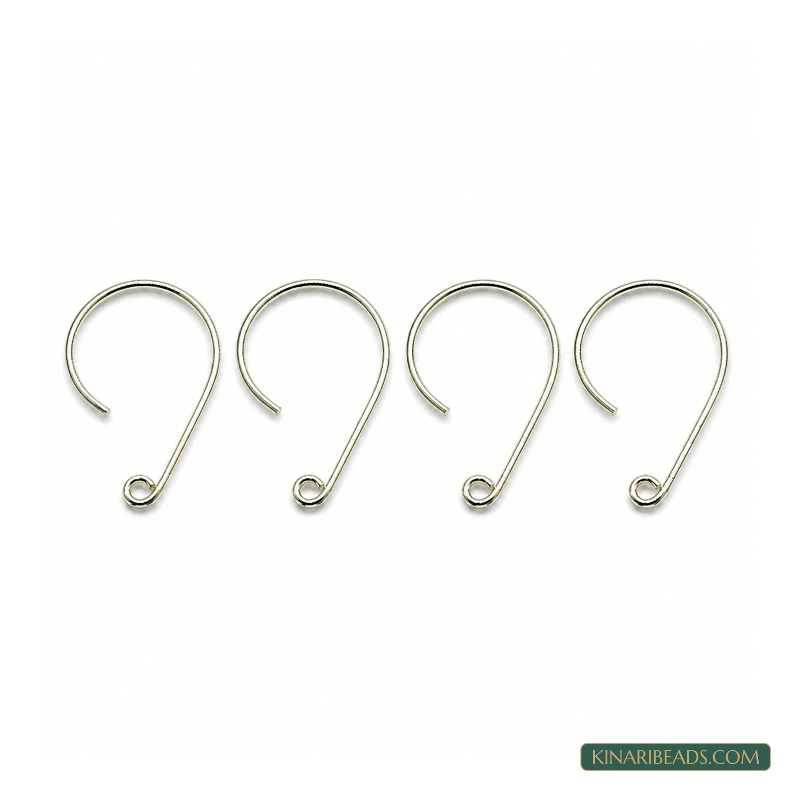 42x26mm Brass Earring Hooks – 4 Pack, Kinari Style EF107