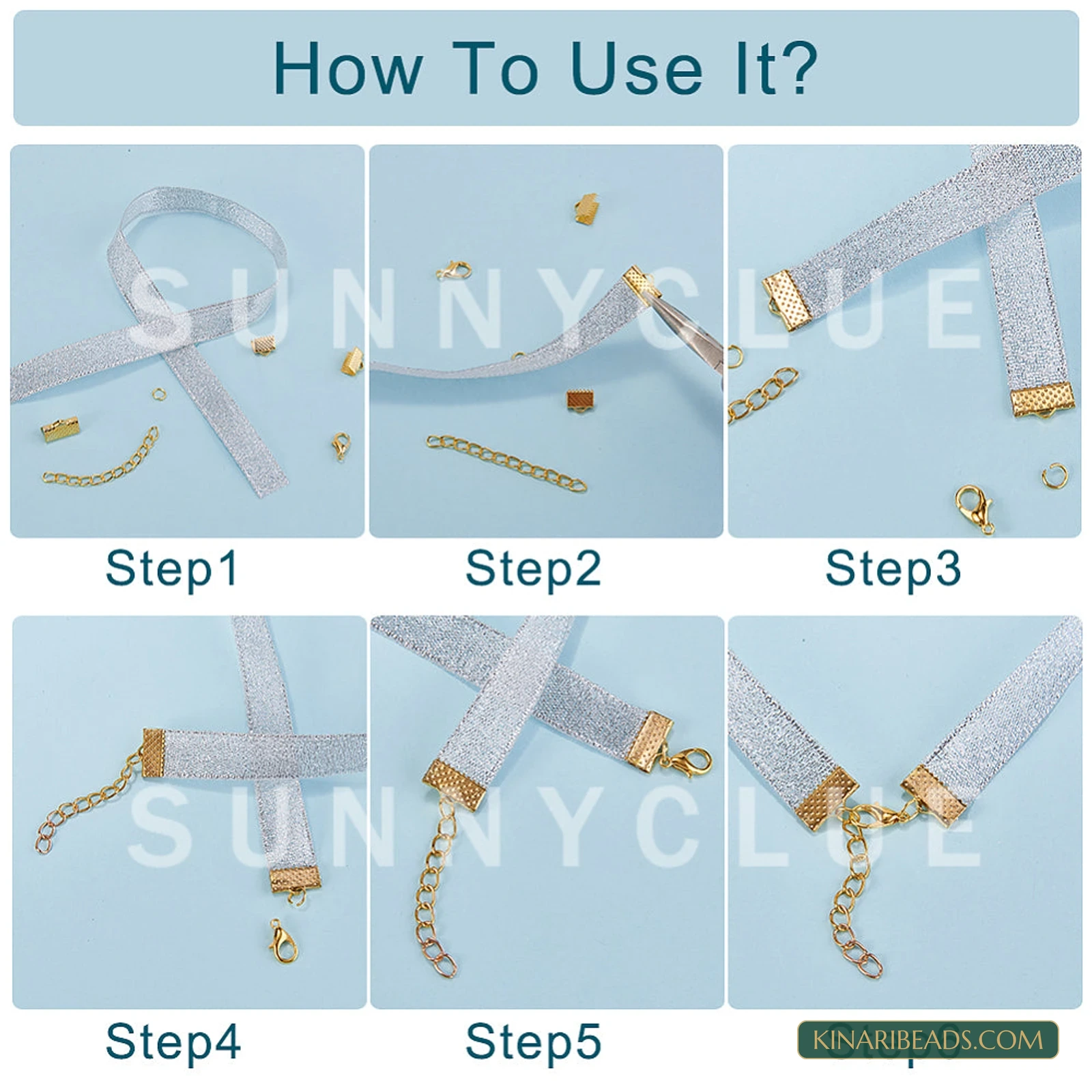 440-Piece Ribbon Ends, Clasps, Jump Rings & Extender Chain Kit product image