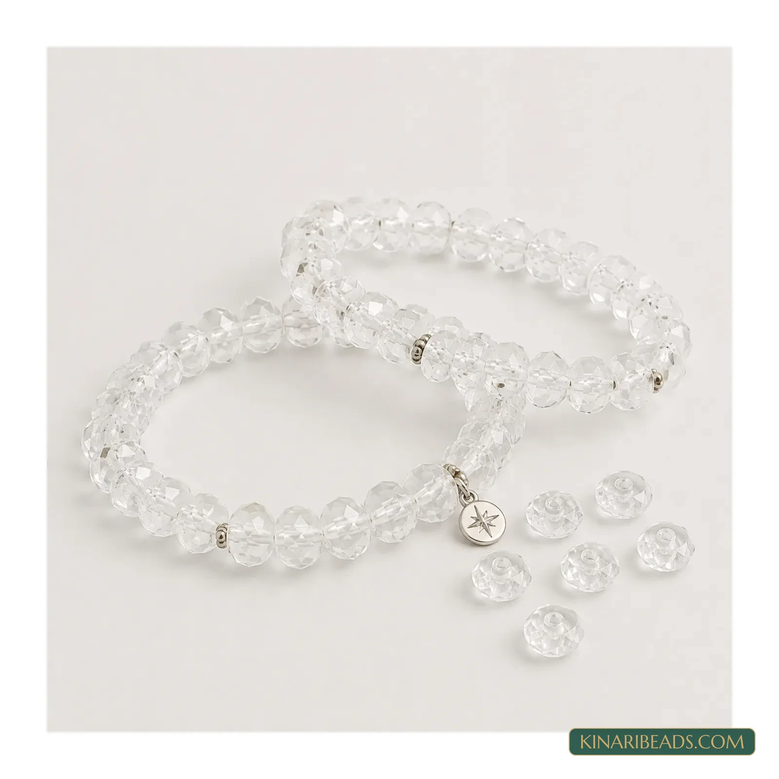 Clear Acrylic Faceted Rondelle Beads 4mm, 6mm, 8mm & 10mm - 100g product image