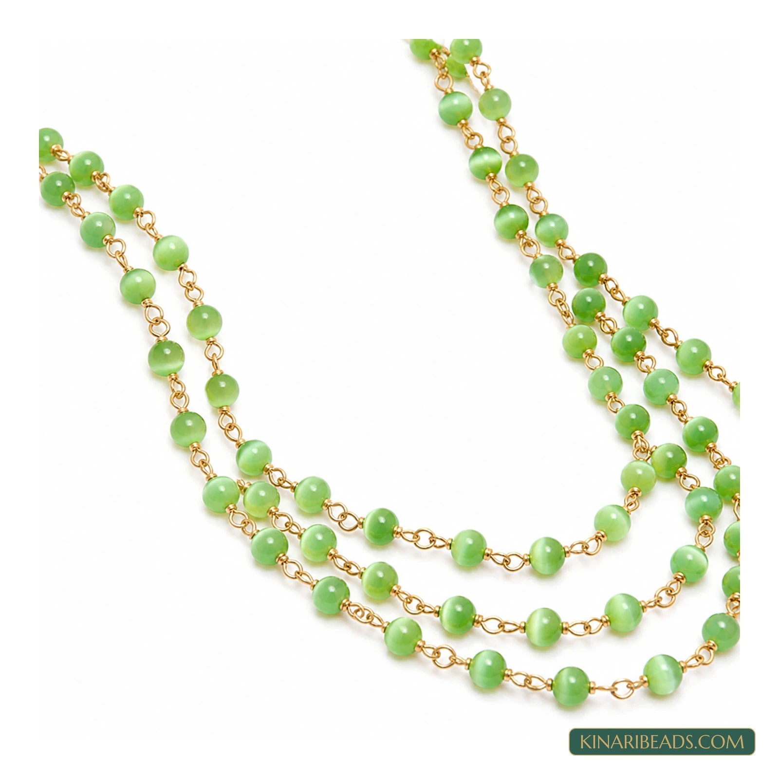 4mm Cat’s Eye Glass Beaded Chain – 1m