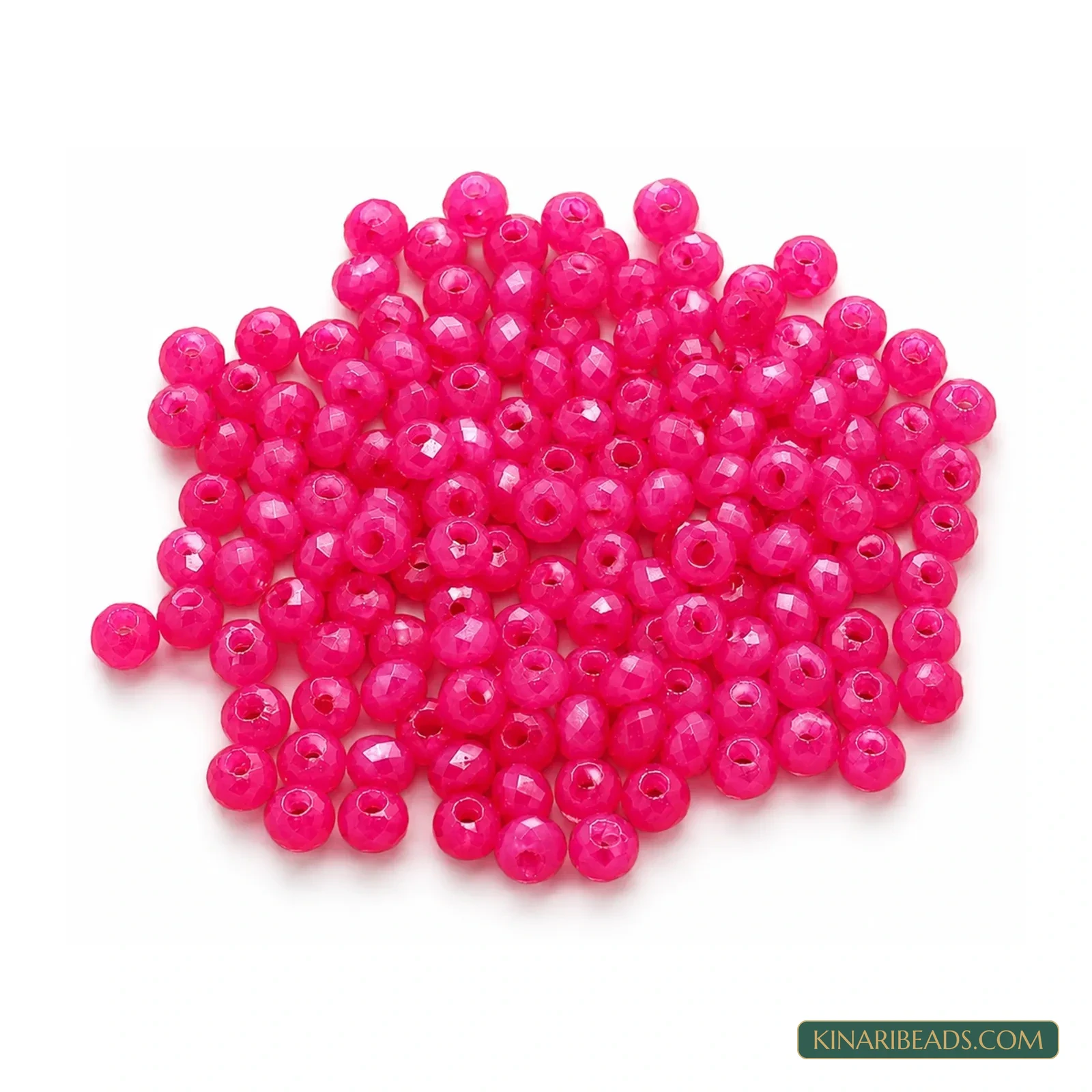 4mm Coloured Acrylic Faceted Rondelle Spacer Beads - 100g - Magenta colour
