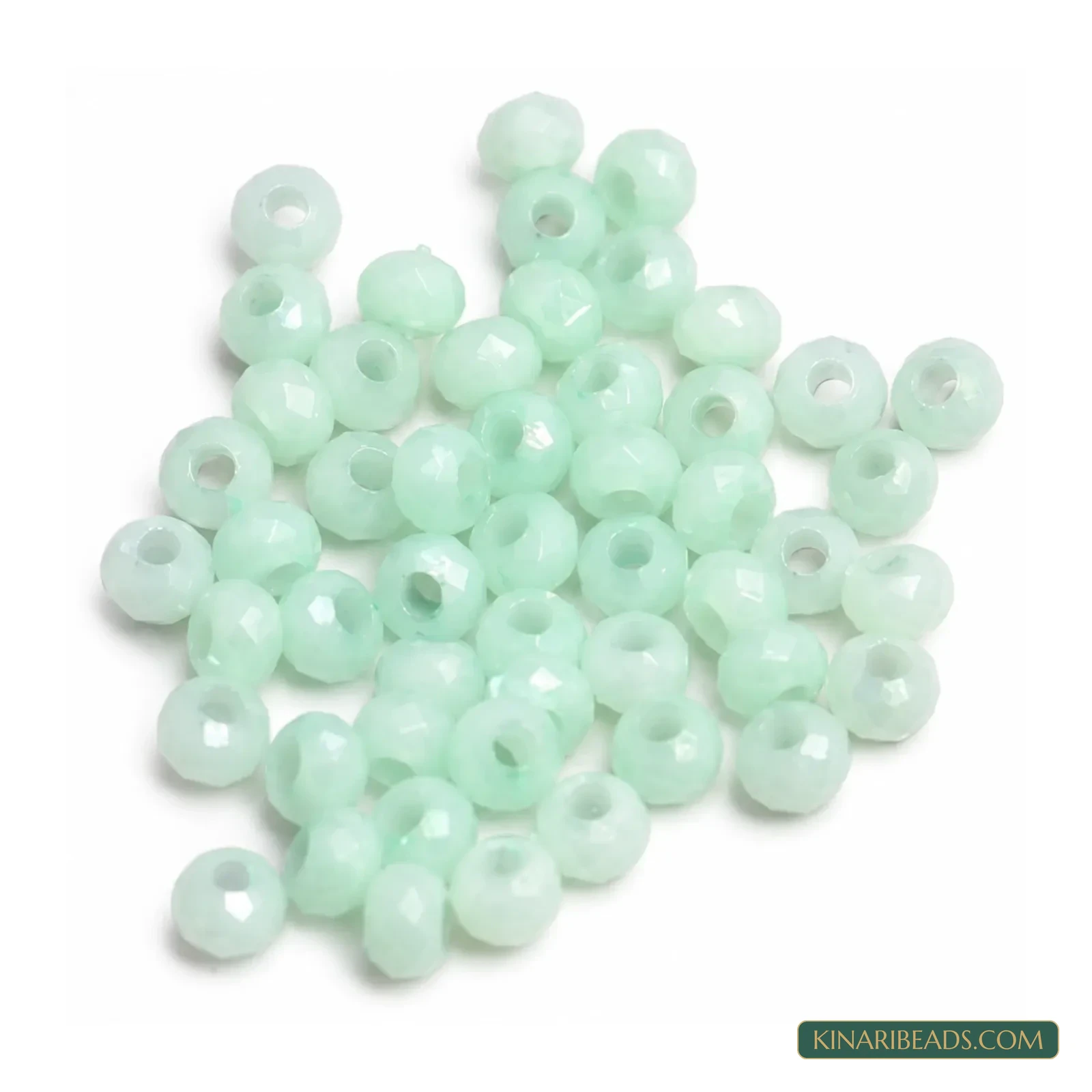 4mm Coloured Acrylic Faceted Rondelle Spacer Beads - 100g - Sea Green colour