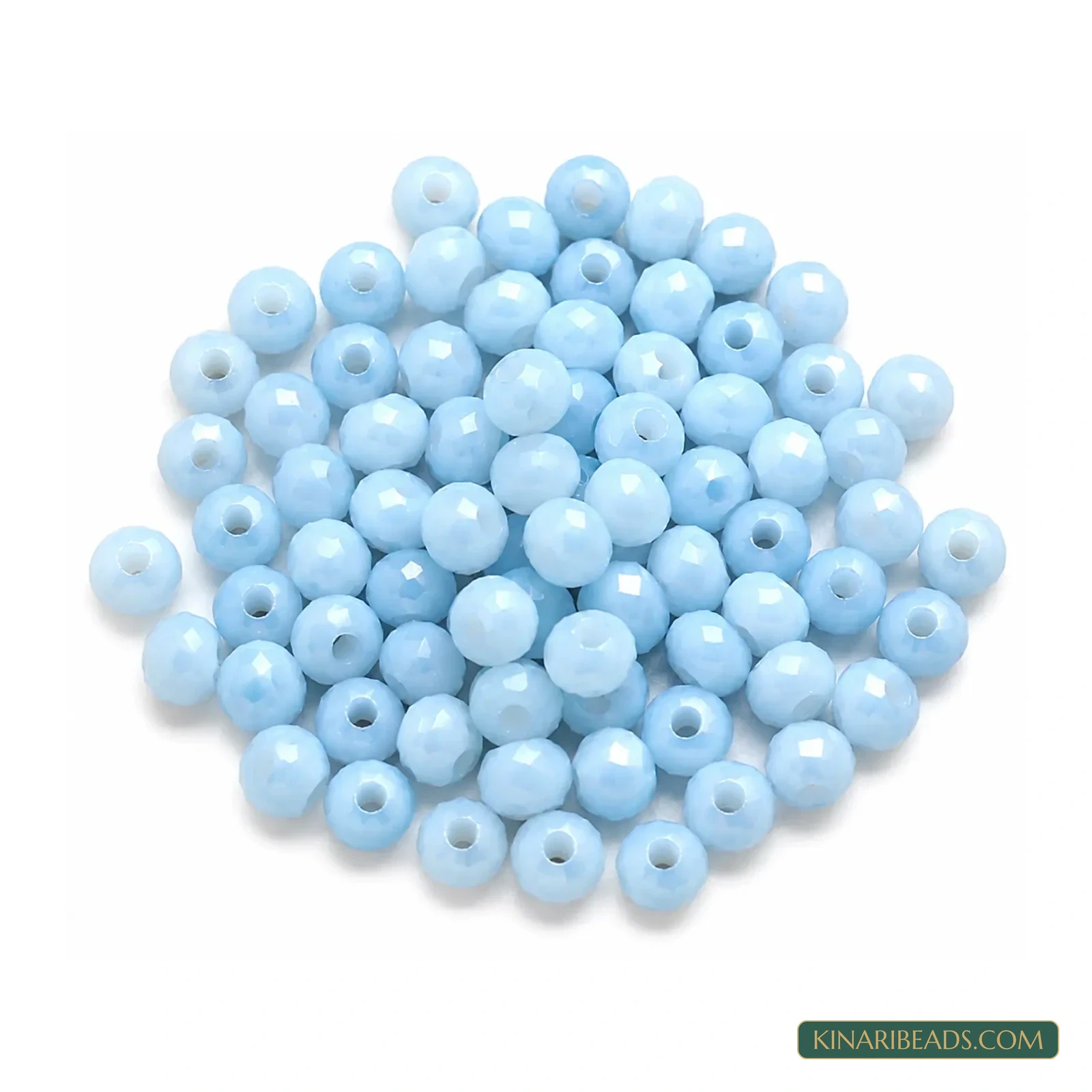 4mm Coloured Acrylic Faceted Rondelle Spacer Beads - 100g - Sky Blue colour