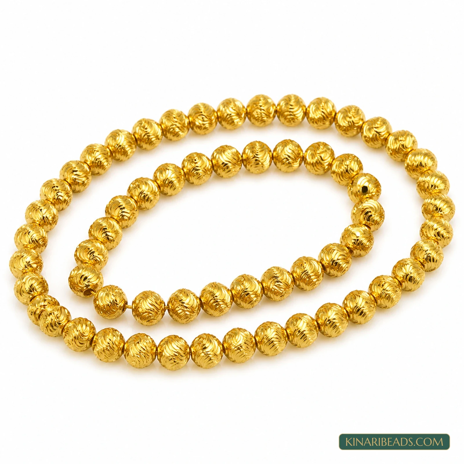 4mm Gold Plated Brass S-Cut Beads - 100 Pcs