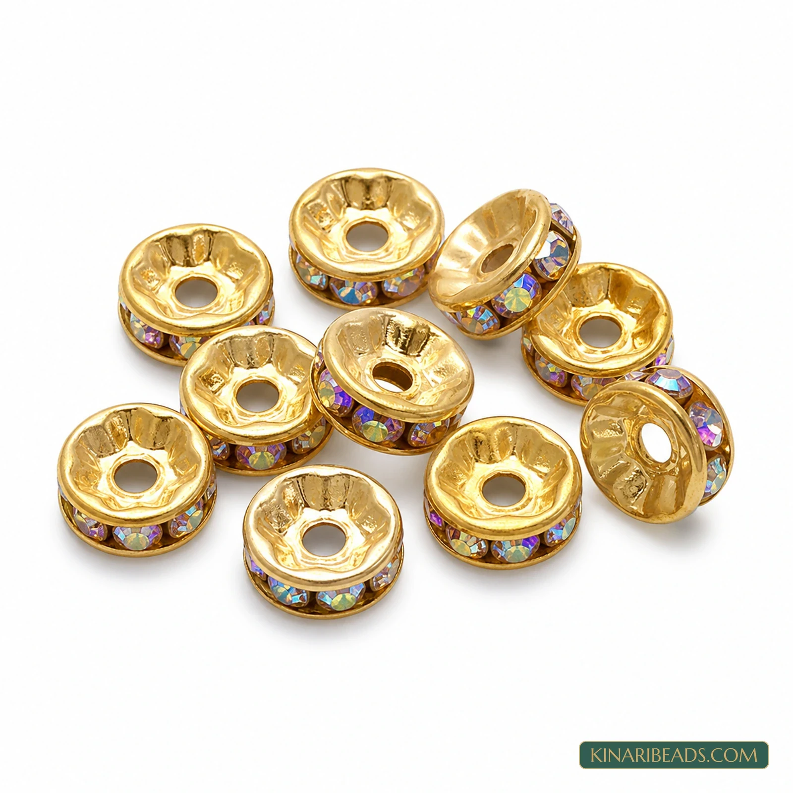 4mm Multicolour Rhinestone Disc Spacer Beads – 200 Pcs