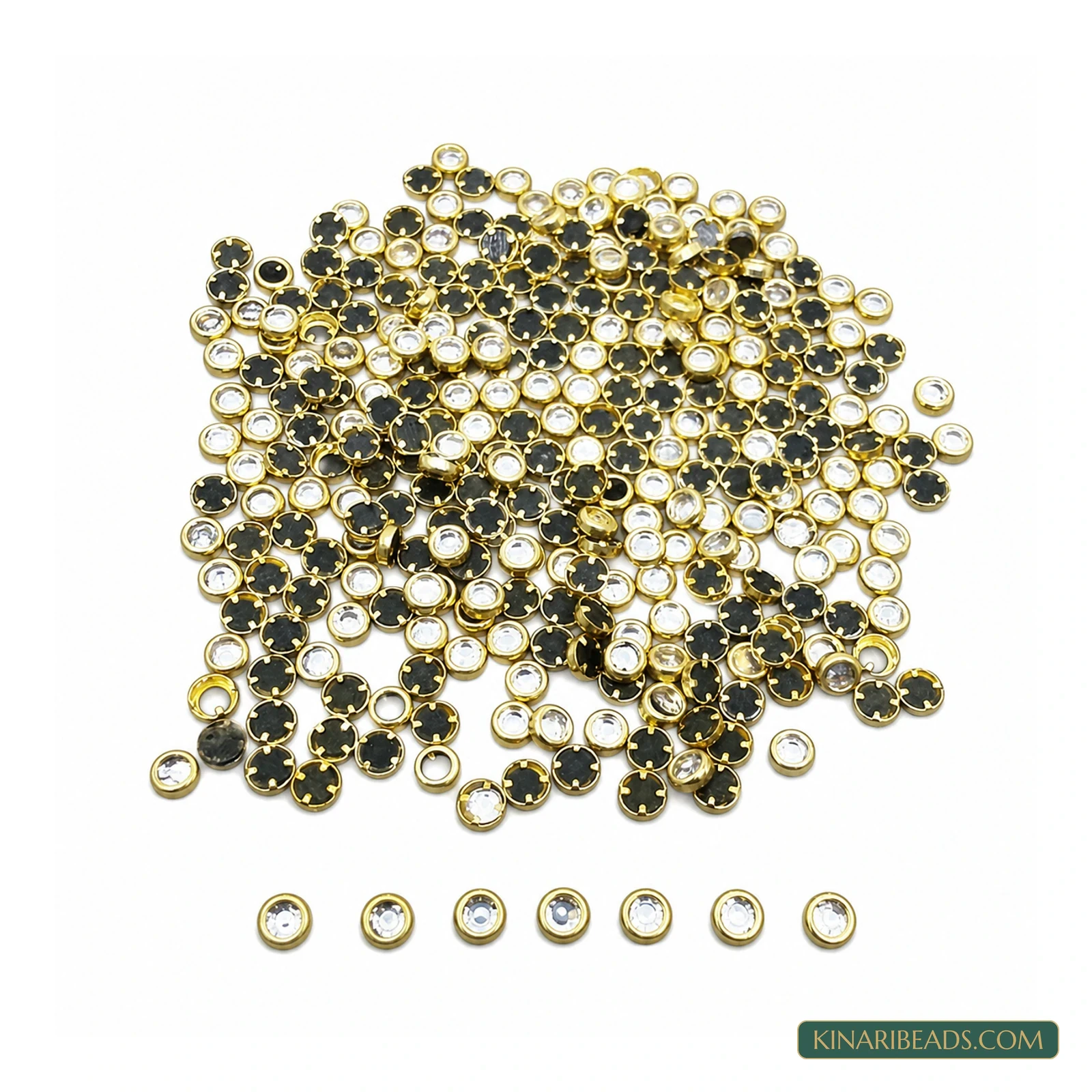 4mm Round Golden Kundan Stones – 100g