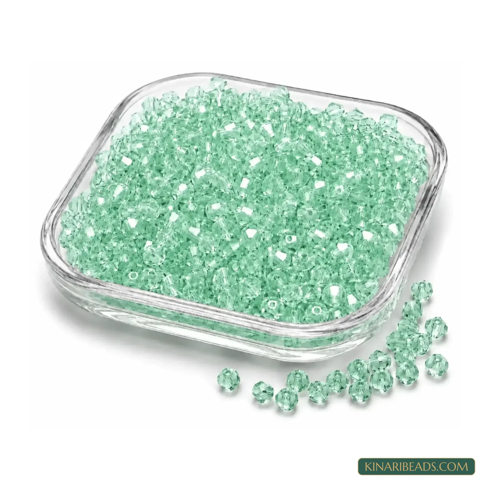 4mm Transparent New Cut (Cross Cut) Bicone Glass Beads - 500 Pcs