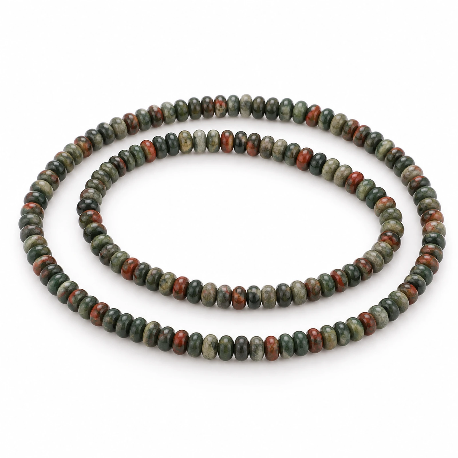 4x2mm Natural Bloodstone Rondelle Beads