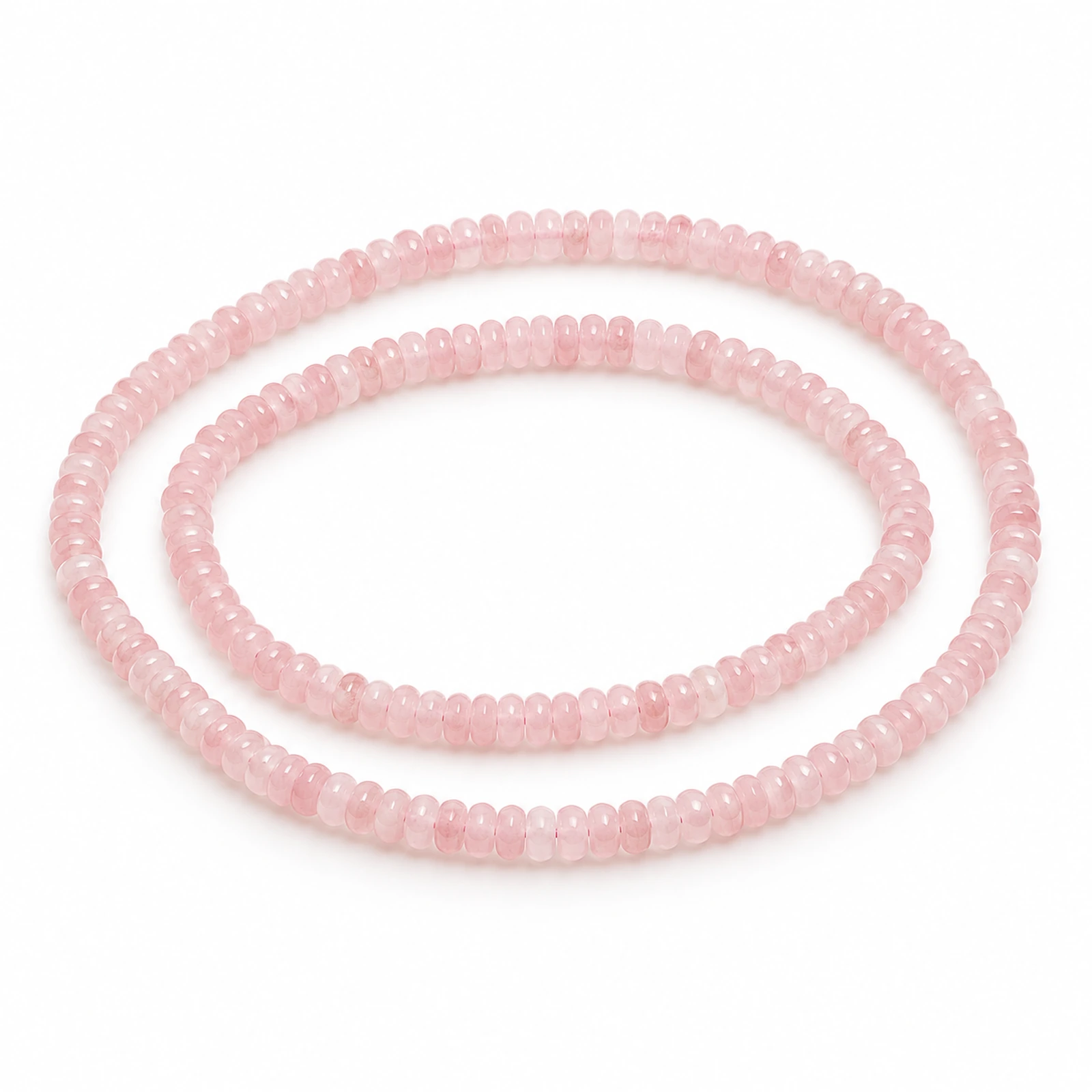 4x2mm Natural Rose Quartz Rondelle Beads