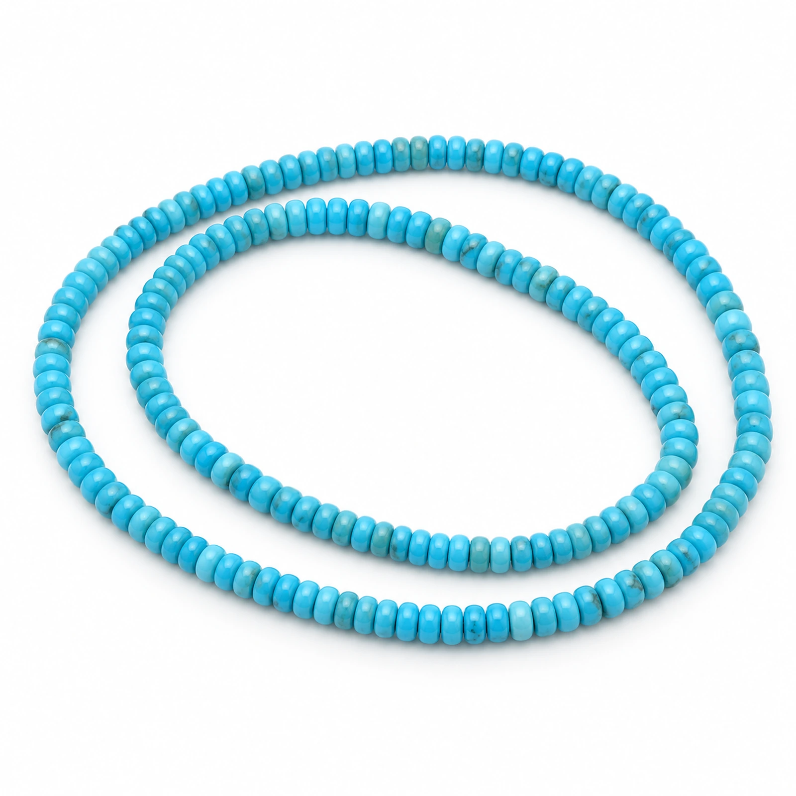 4x2mm Turquoise Firoza-Style Rondelle Beads