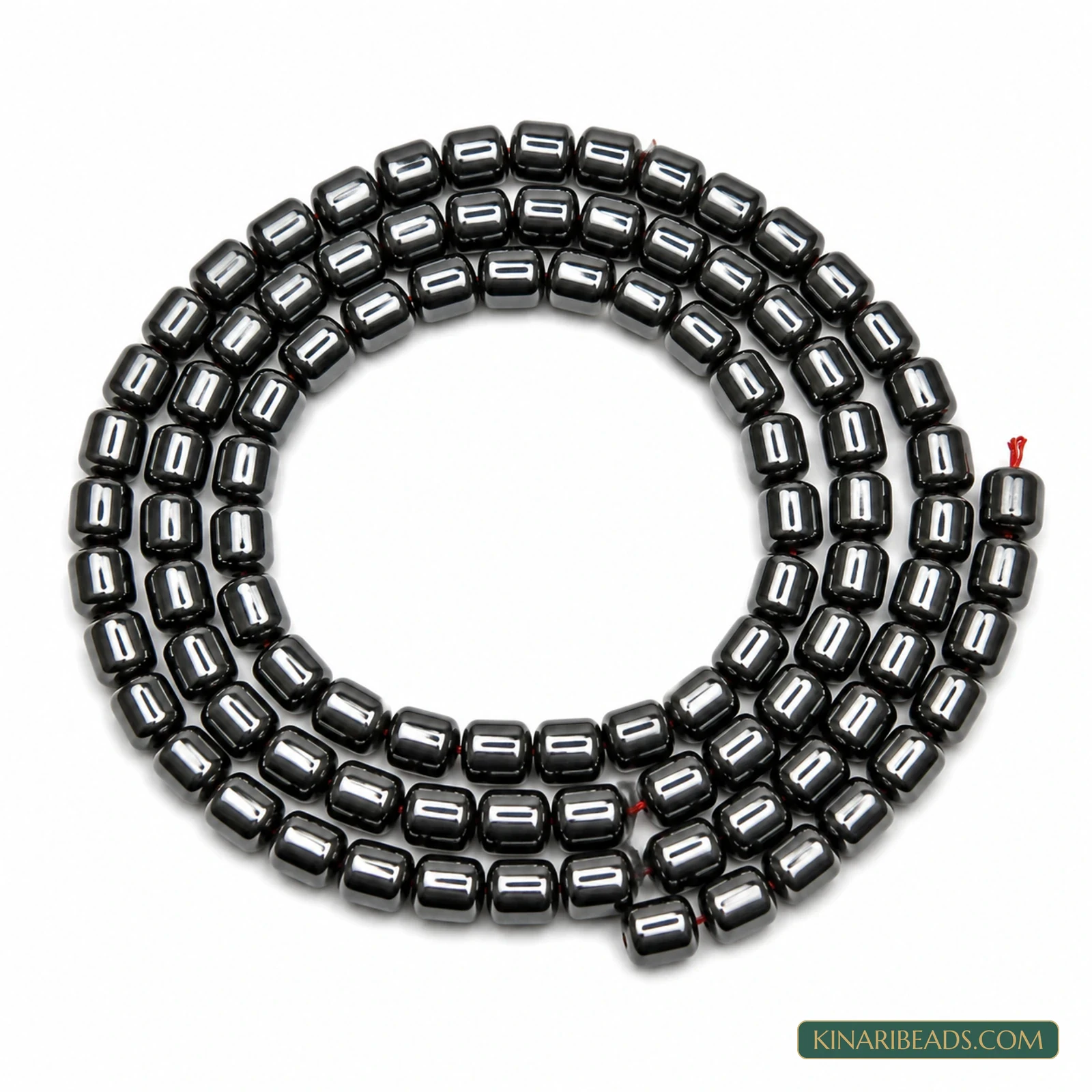 4×6mm Magnetic Hematite-Style Tube Beads – 16 Inch String