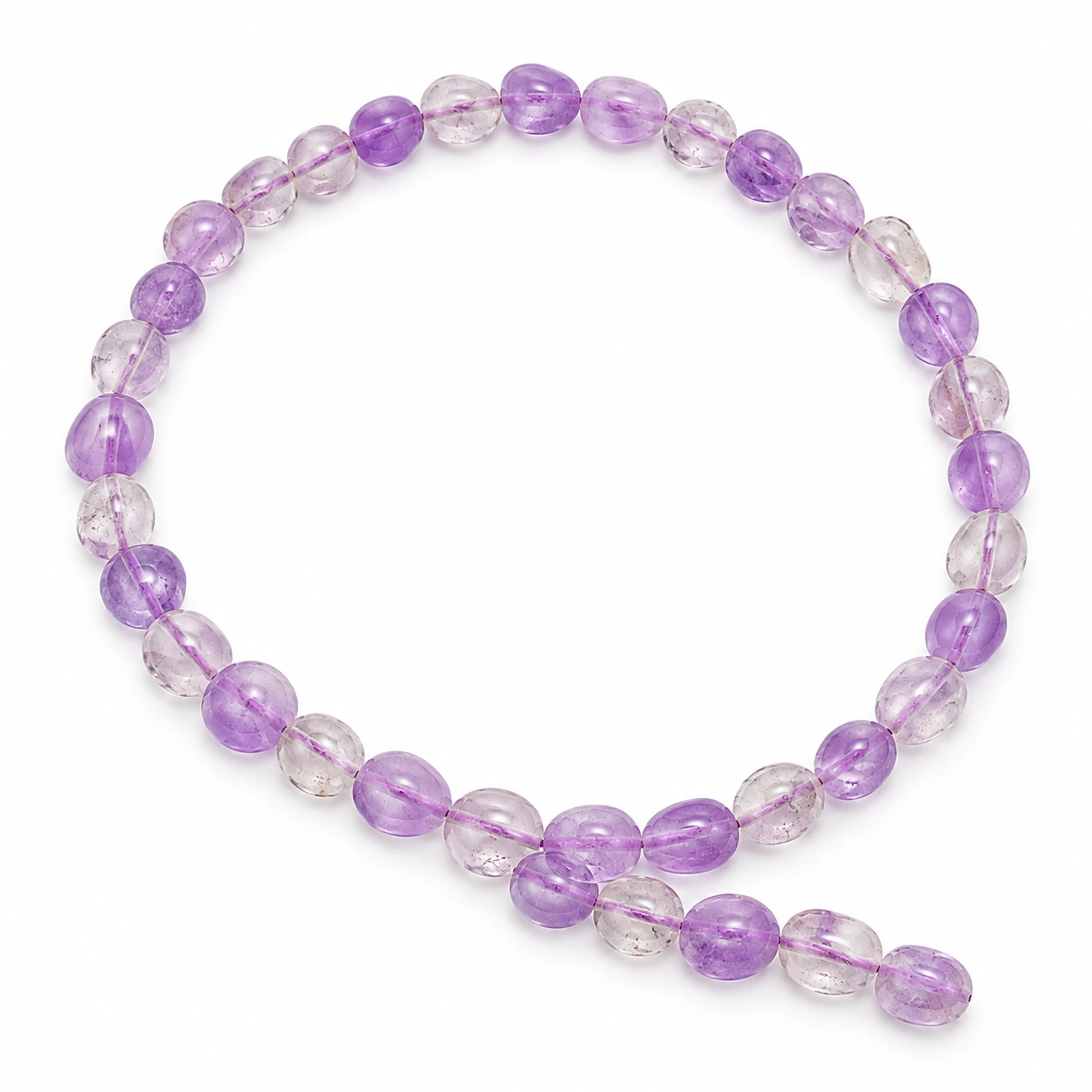 5-8mm Natural Amethyst Pebble Nugget Beads - 1 String - Natural Violet colour