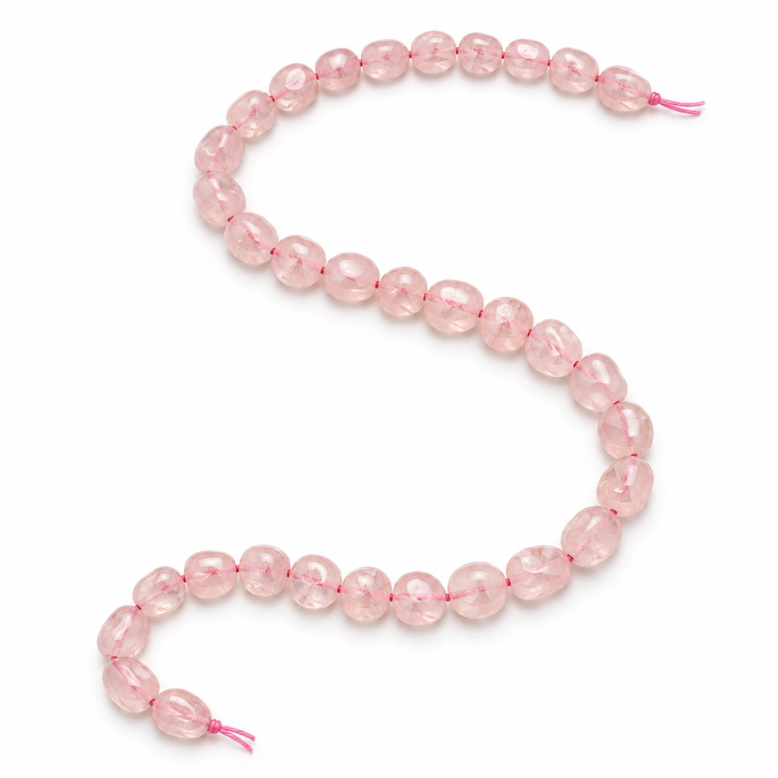 5-8mm Natural Rose Quartz Pebble Nugget Beads - 1 String