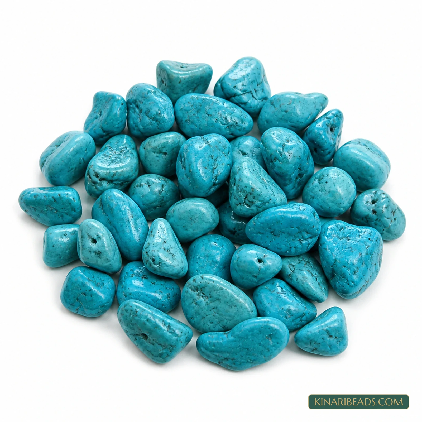 50 Pcs 12mm–19mm Turquoise Synthetic Howlite Beads