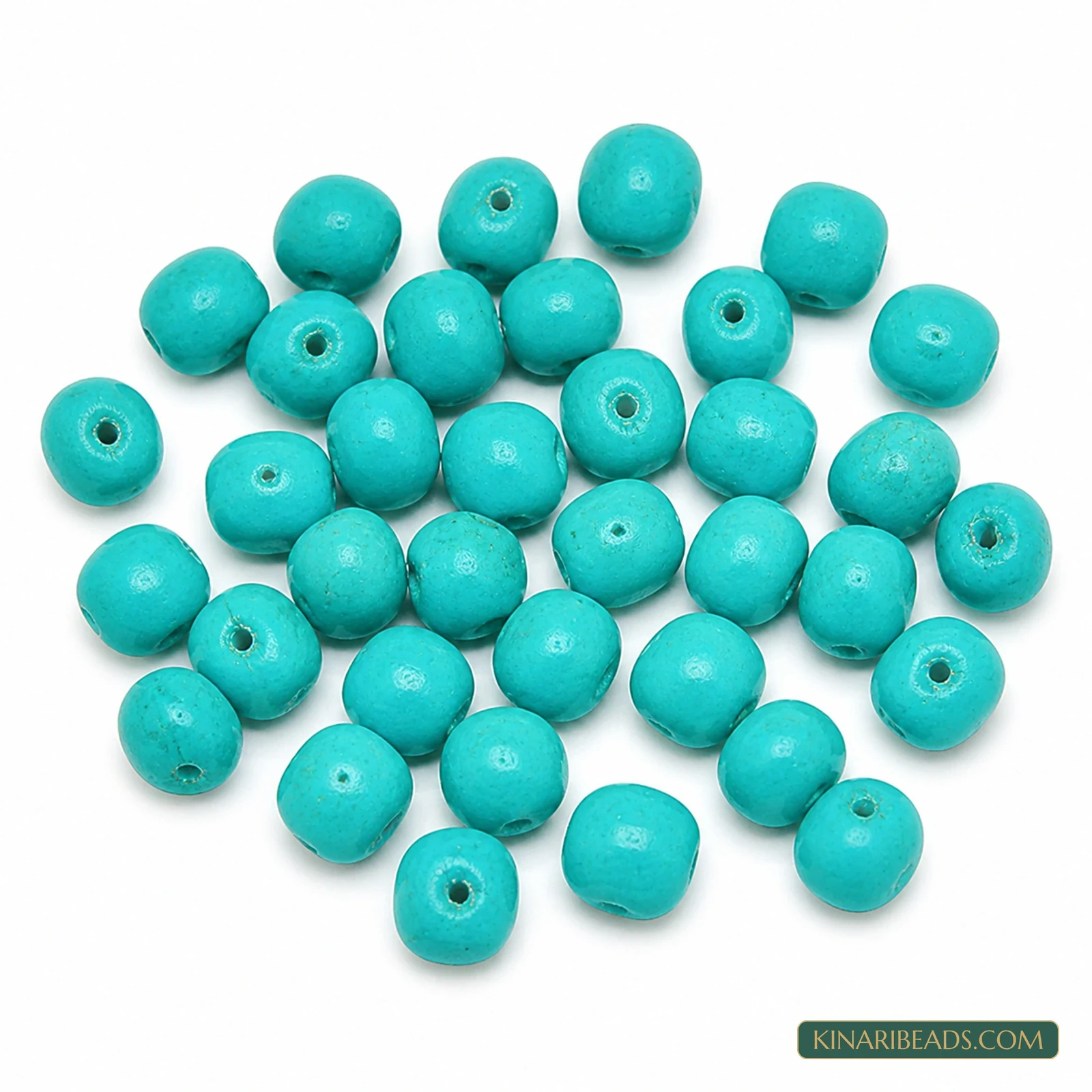 50 Pcs 15×13mm–13×11mm Turquoise Synthetic Howlite Beads