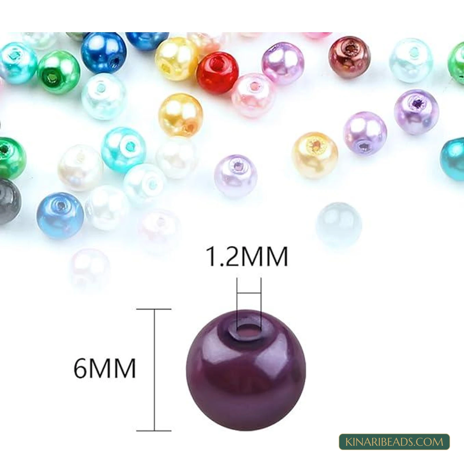 500-Piece 6mm Glass Pearl Beads Jewellery Making Kit product image
