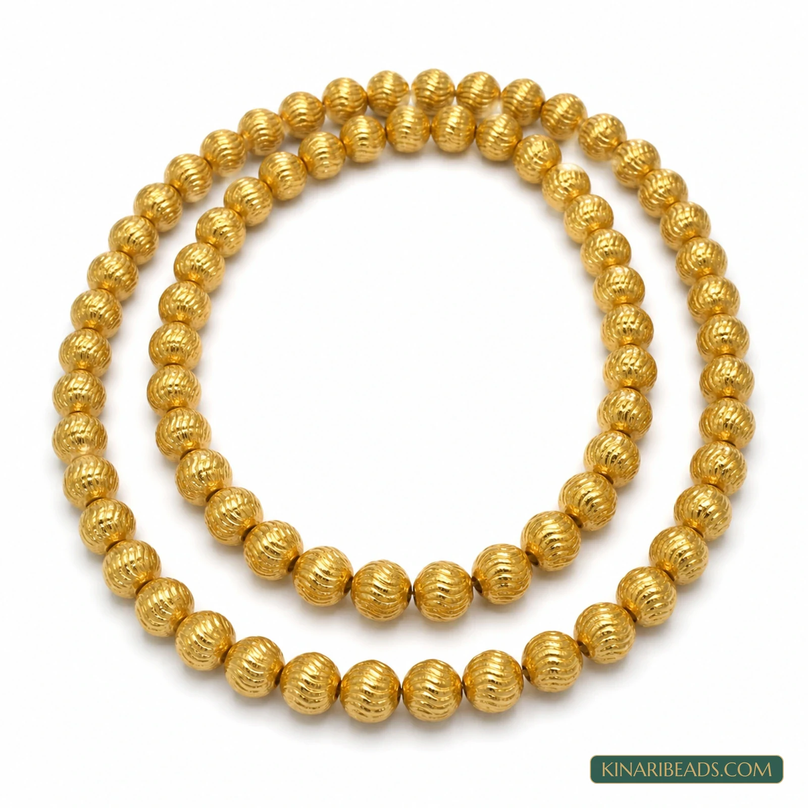 5mm Gold Plated Brass S-Cut Beads - 2 Strings
