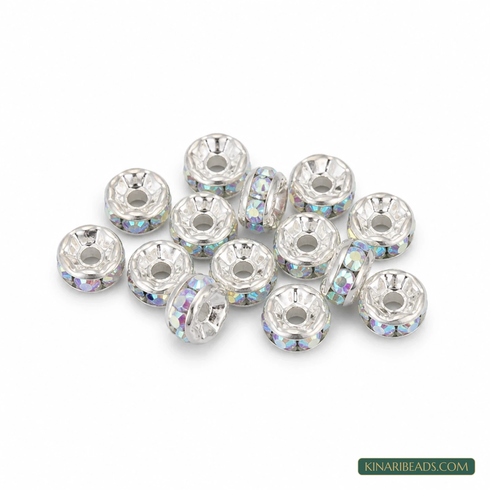5mm Rainbow Rhinestone Disc Spacer Beads – 200 Pcs