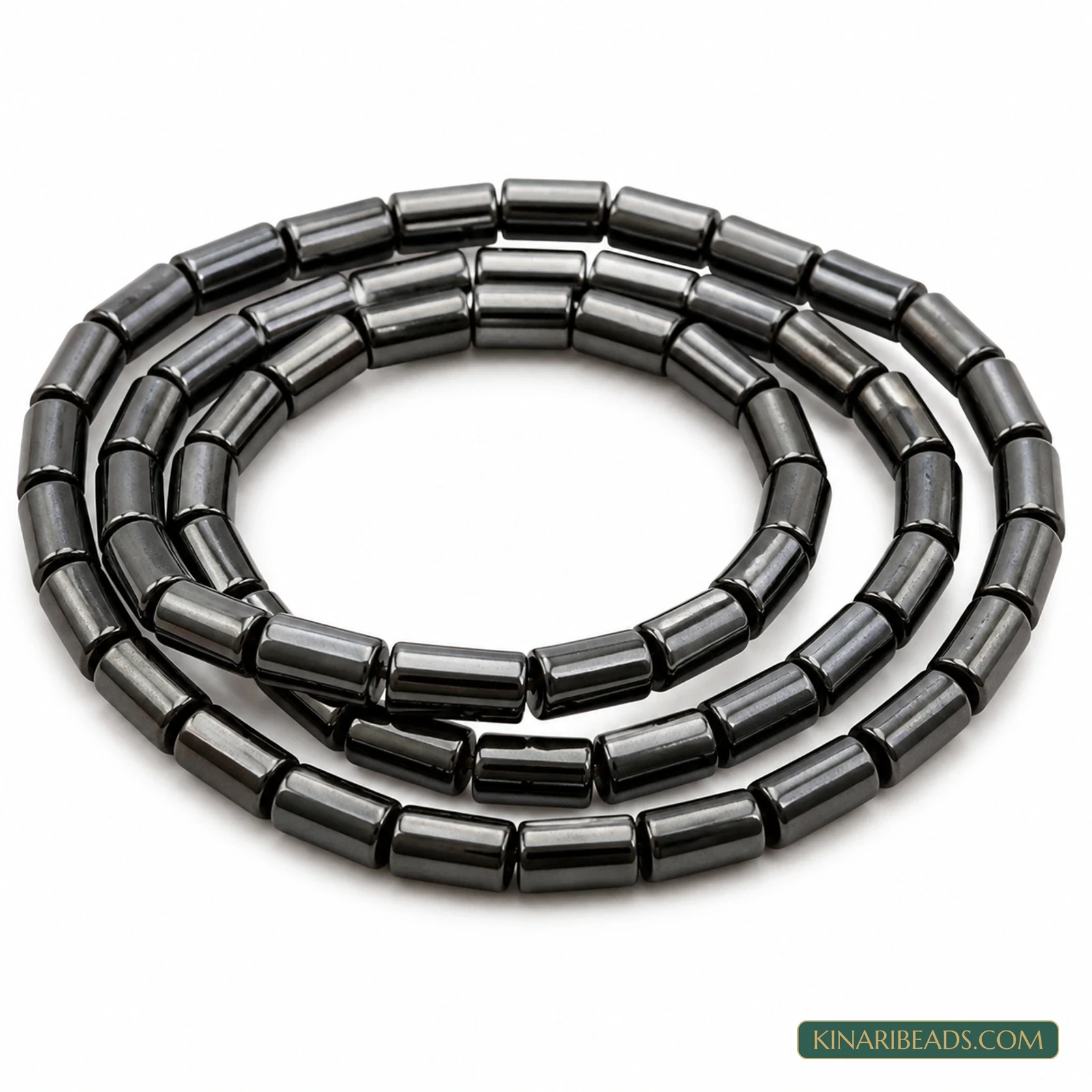 5×2.5mm Black Tube Hematite Beads – 1 String