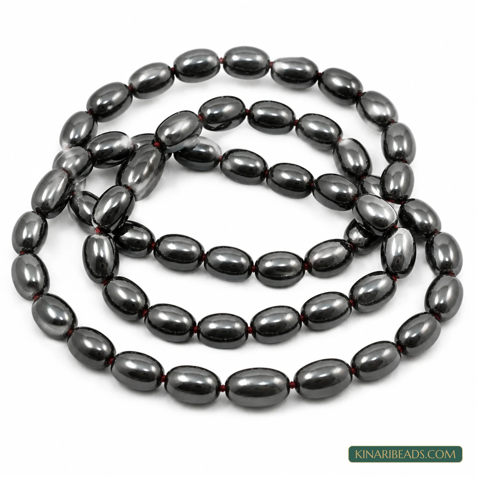5×4mm Black Oval Hematite Beads – 1 String