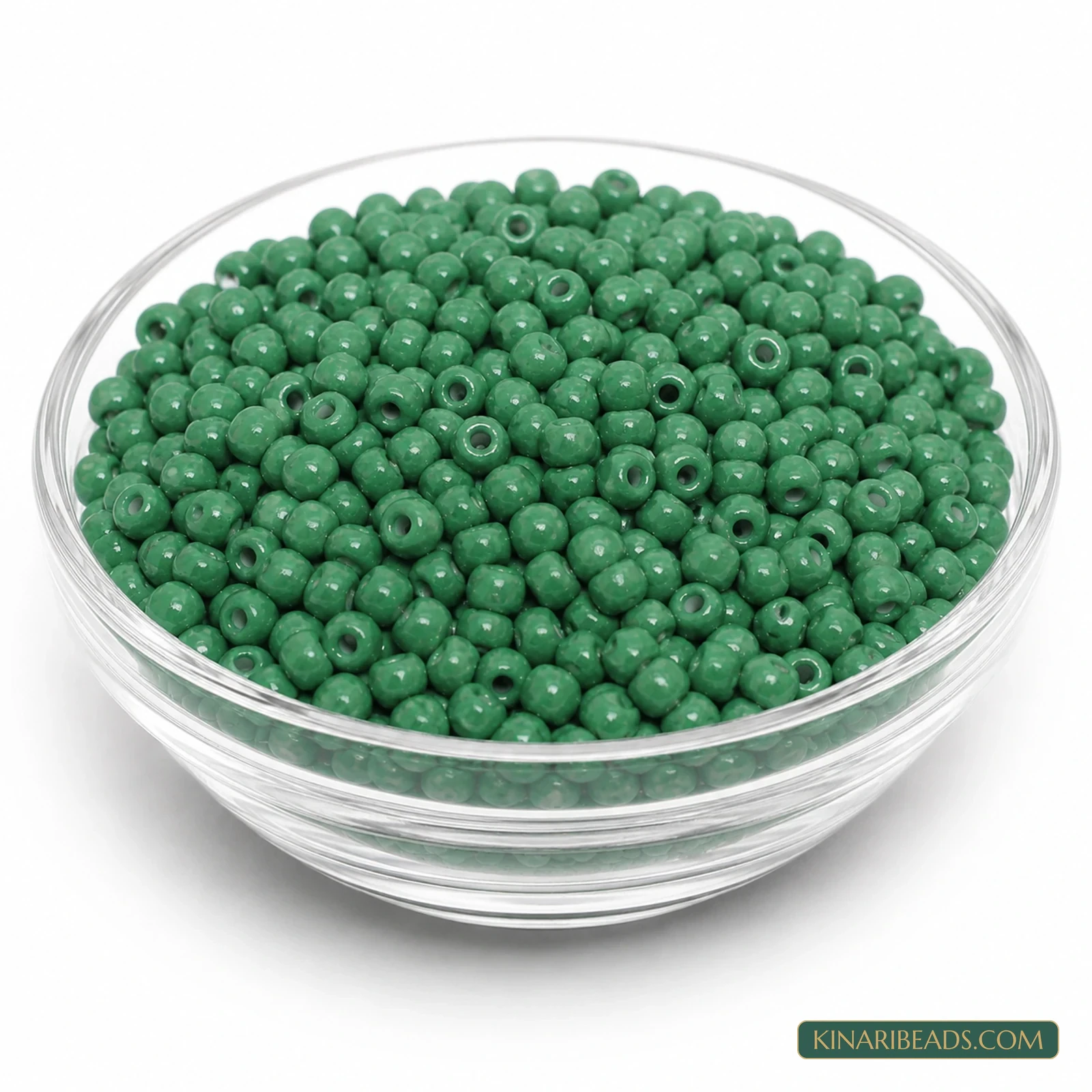 6/0 Opaque Glass Seed Beads for Jewellery Making - 100g - Green colour