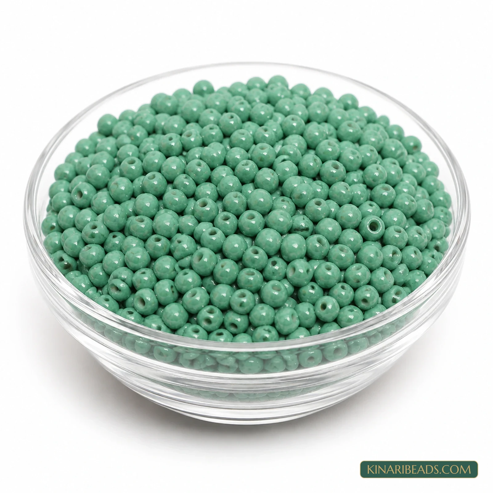 6/0 Opaque Glass Seed Beads for Jewellery Making - 100g - Light Green colour