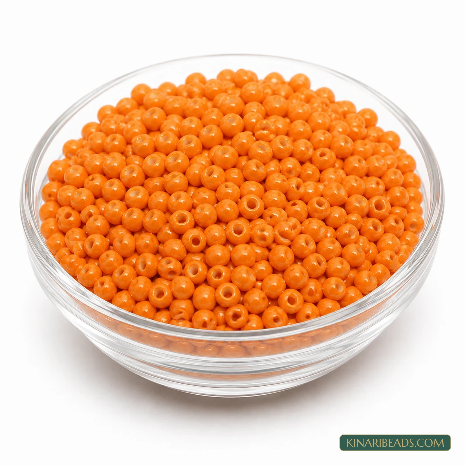 6/0 Opaque Glass Seed Beads for Jewellery Making - 100g - Orange colour