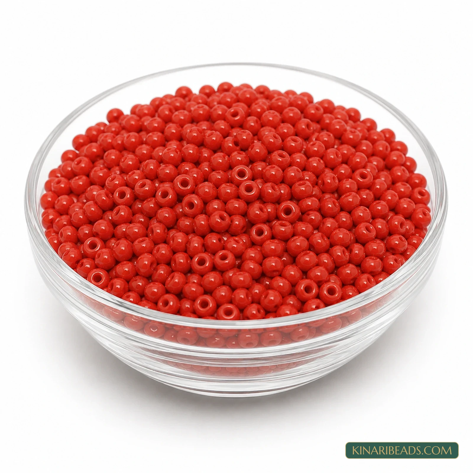 6/0 Opaque Glass Seed Beads for Jewellery Making - 100g - Red colour