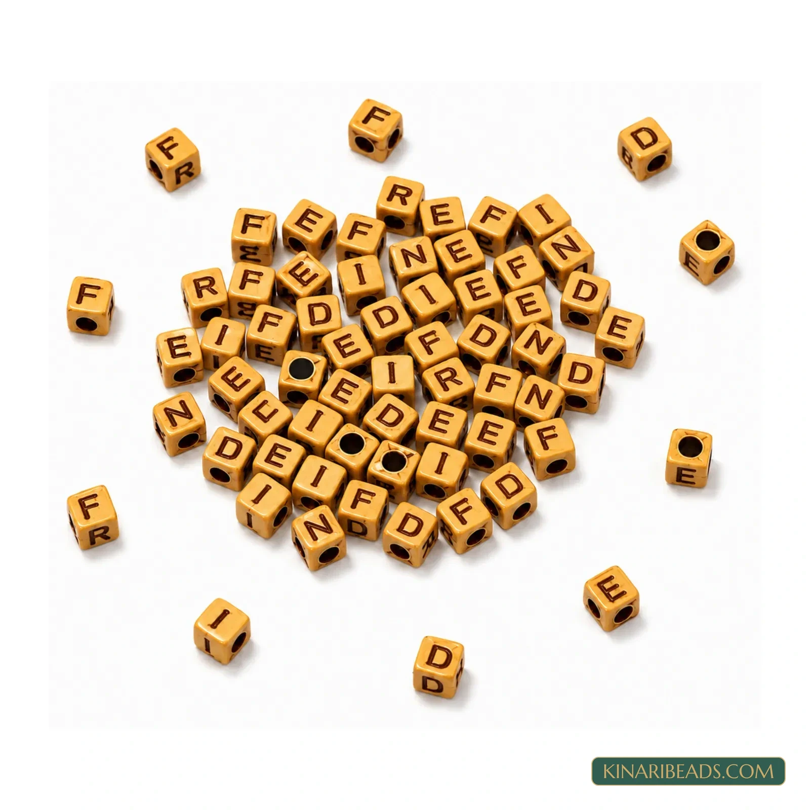 6mm Brown FRIEND Acrylic Cube Letter Beads - 100g product image