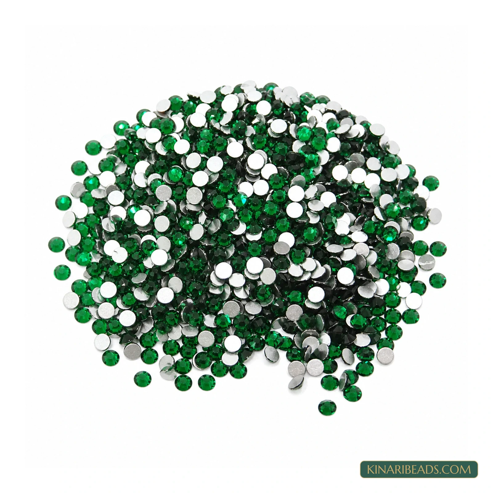 6mm Flat-Round Acrylic Cabochon Stones – 50g - Green colour