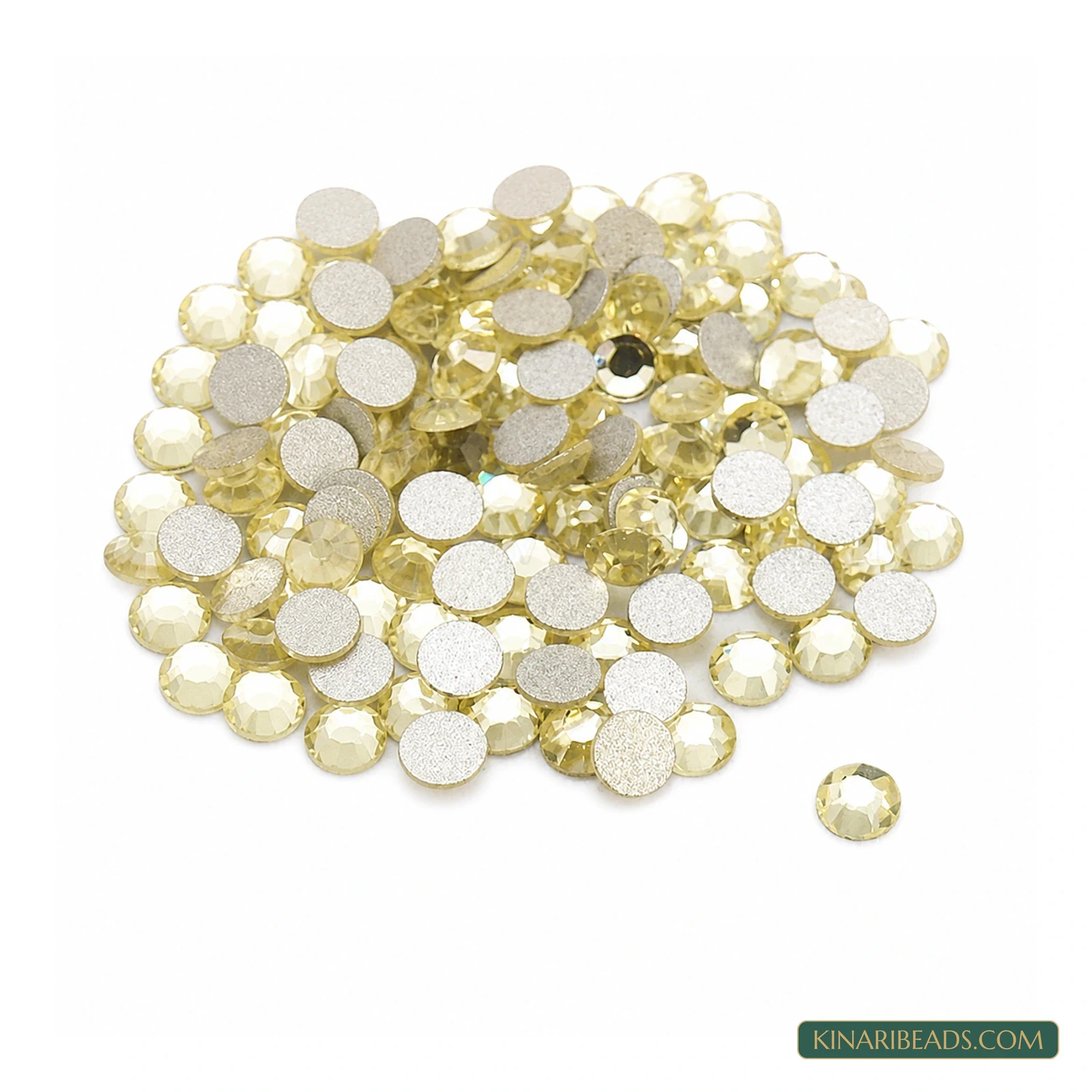 6mm Flat-Round Acrylic Cabochon Stones – 50g - Off White colour