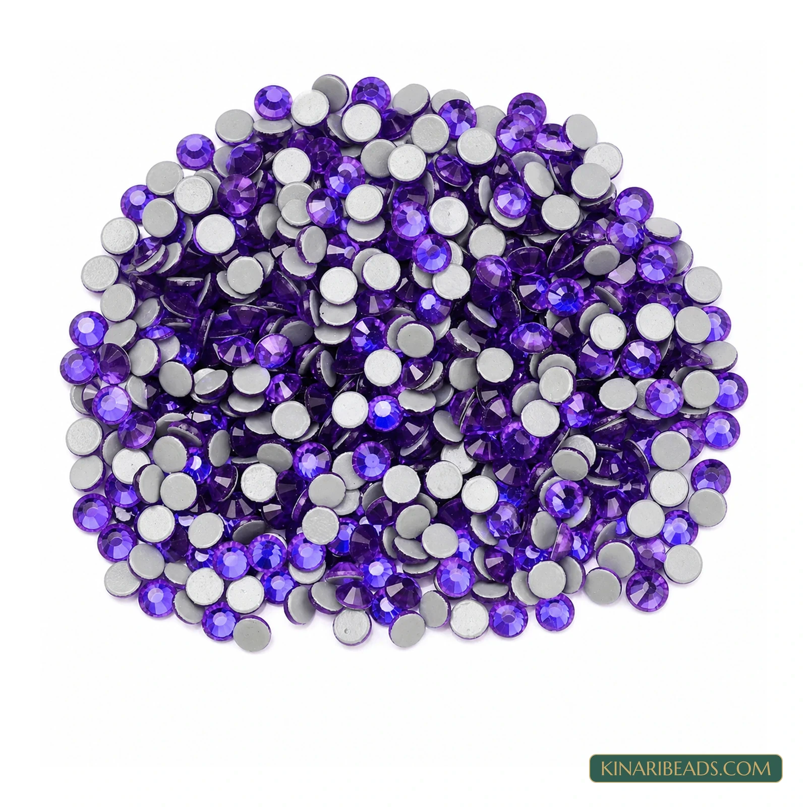 6mm Flat-Round Acrylic Cabochon Stones – 50g - Purple colour