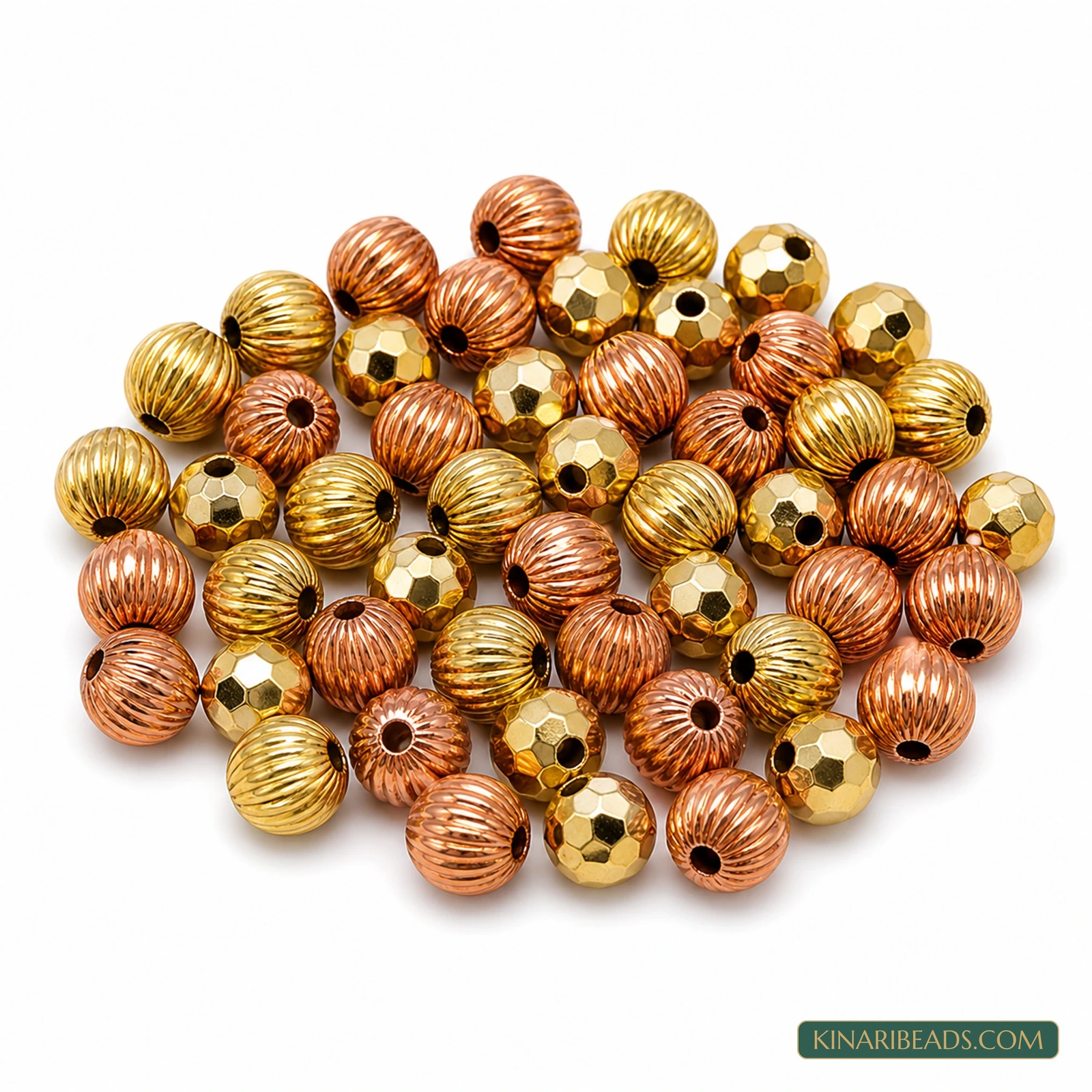 6mm Golden & Copper Faceted CCB Beads Assortment - 300 Pcs