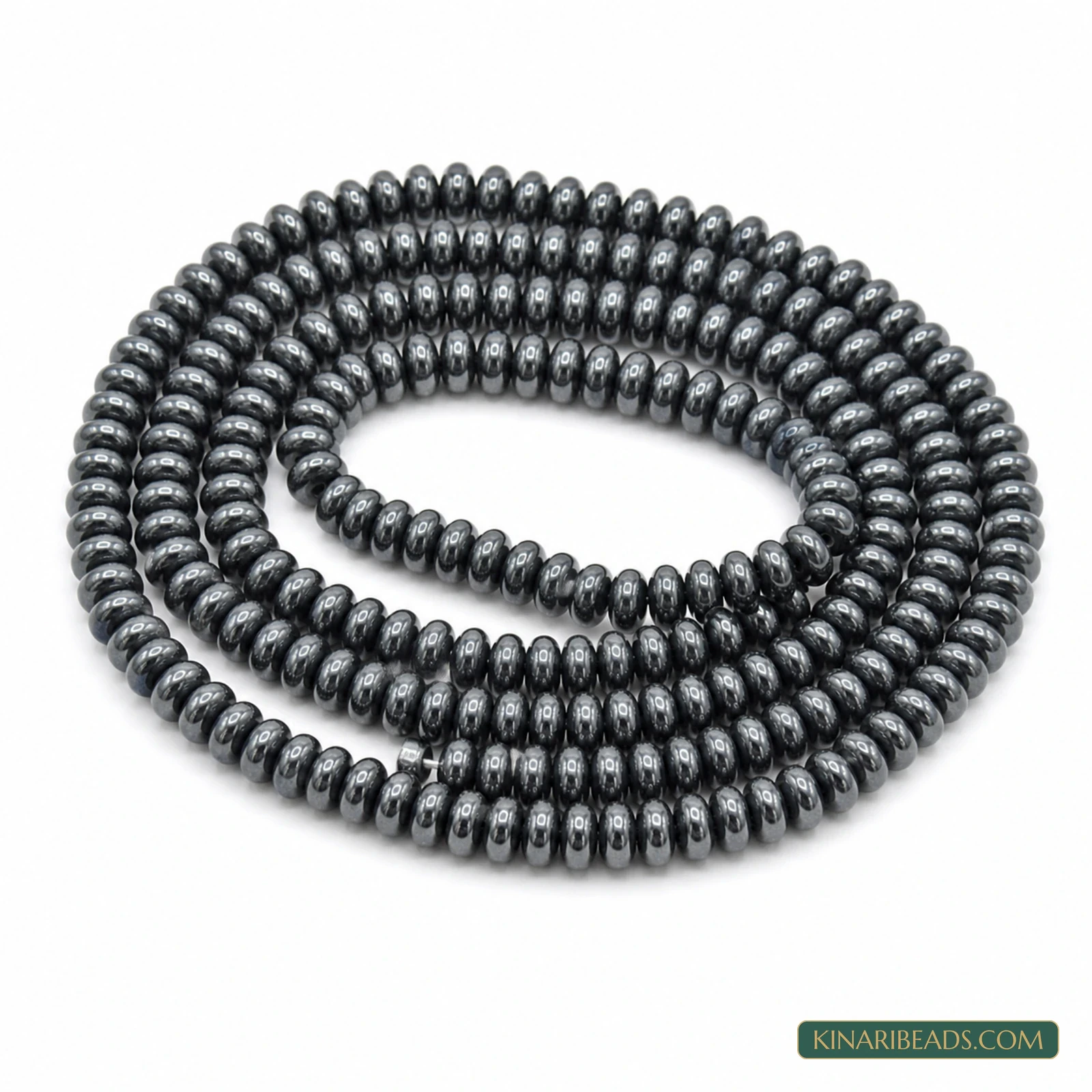 6×3mm Black Disc Hematite Beads – 1 String