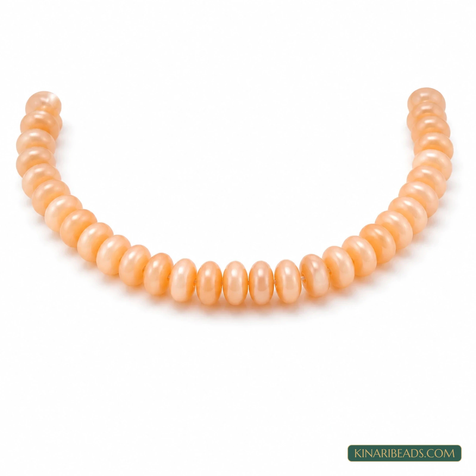 6×3mm Donut Cat’s Eye Glass Beads – 1 String - Peach colour