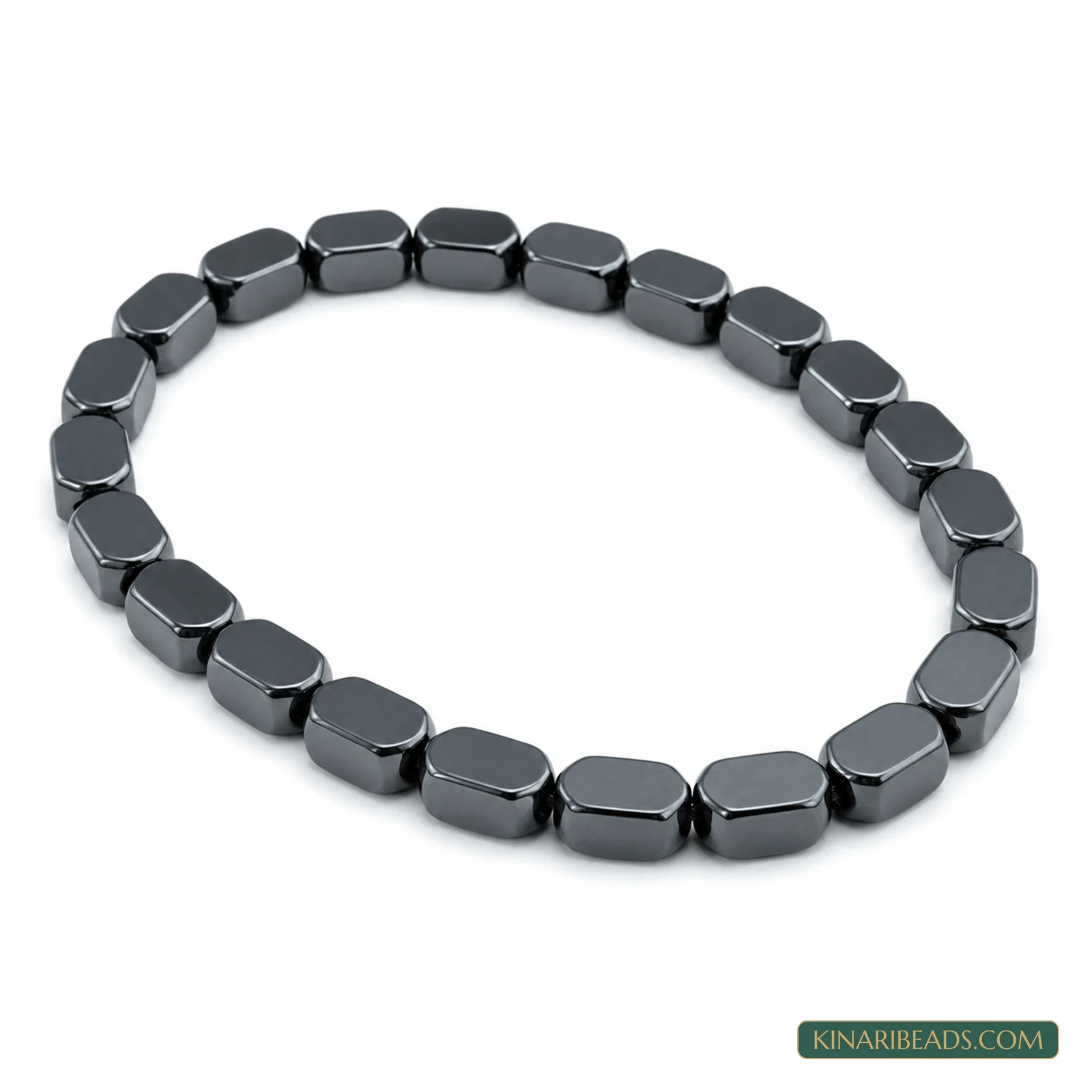 6×4mm Black Rectangle Hematite Beads – 1 String