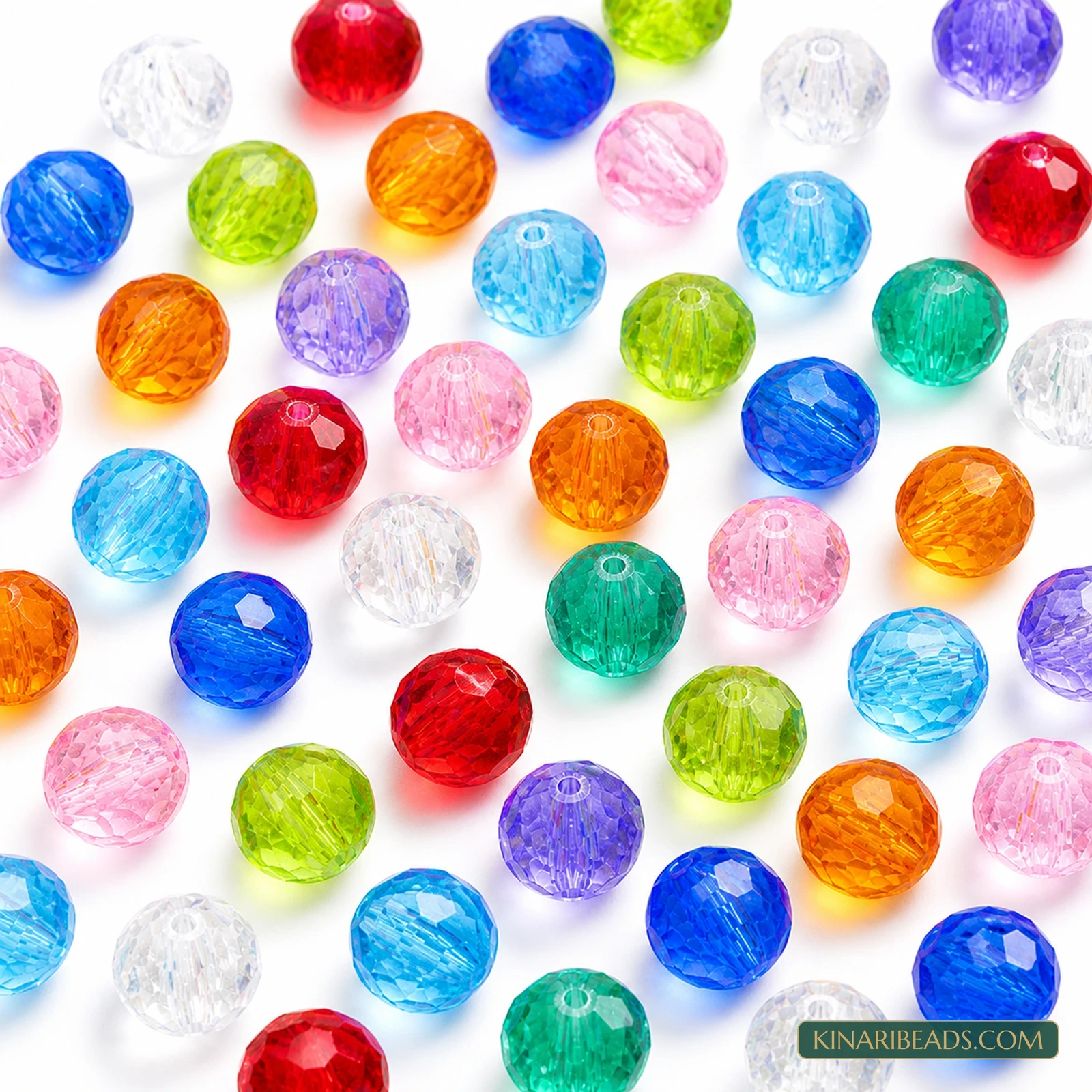 6x5mm Transparent Faceted Crystal Acrylic Beads - 100g (Approx. 1000 Pcs)