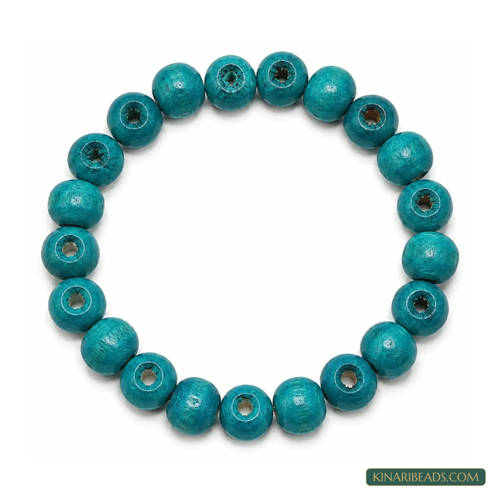 7x8mm Painted Wooden Rondelle Spacer Beads - 100 Pcs - Turquoise Blue colour