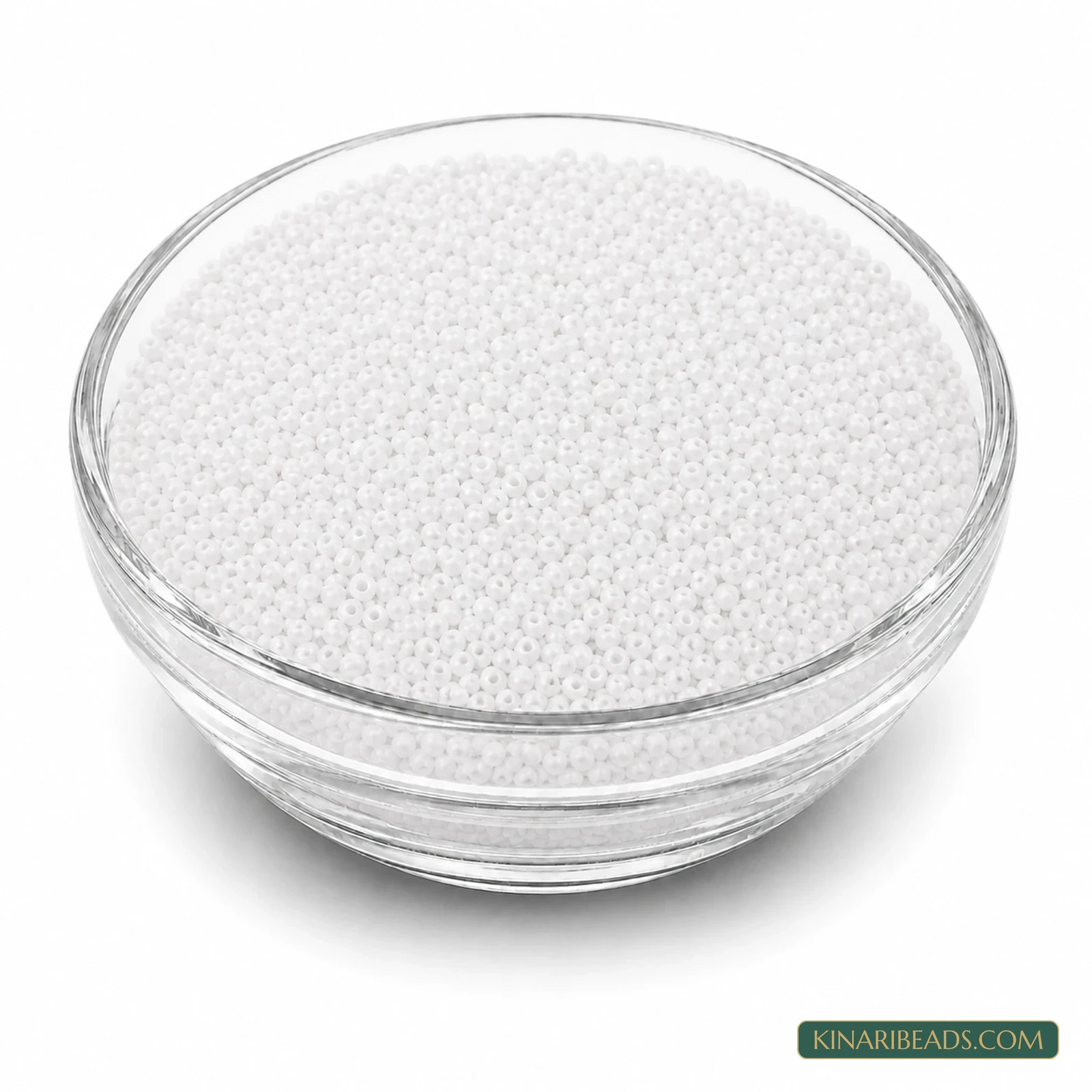 8/0 Frosted Matte White Glass Seed Beads - 100g