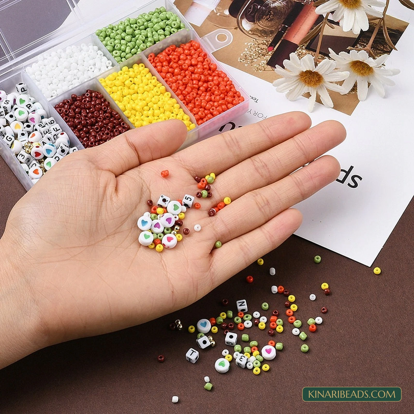 8/0 Glass Seed & Acrylic Beads Jewellery Making Kit with Elastic Thread – Approx. 3,200 Pcs product image