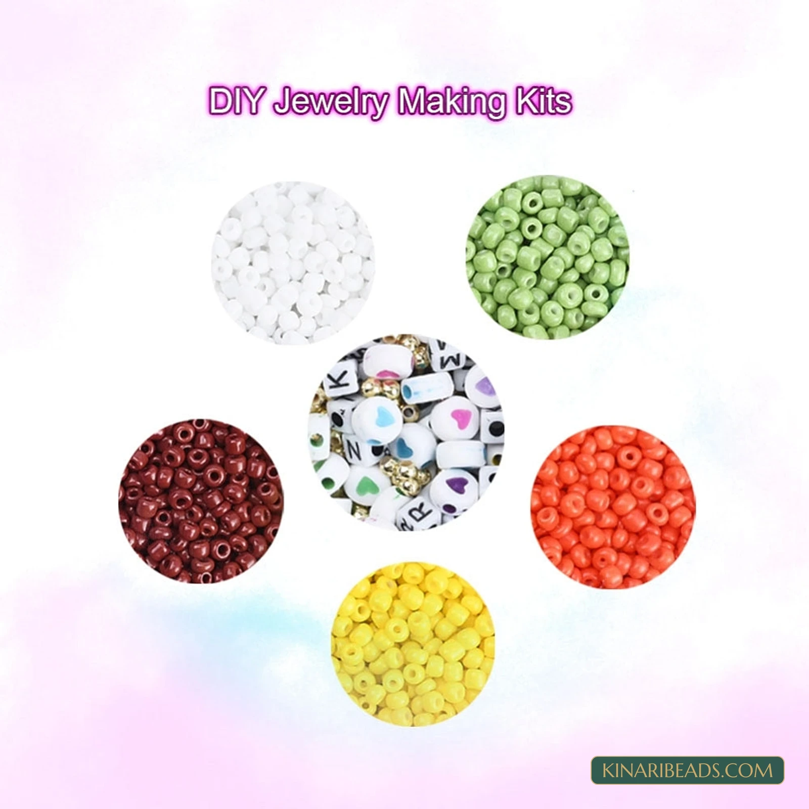 8/0 Glass Seed & Acrylic Beads Jewellery Making Kit with Elastic Thread – Approx. 3,200 Pcs product image