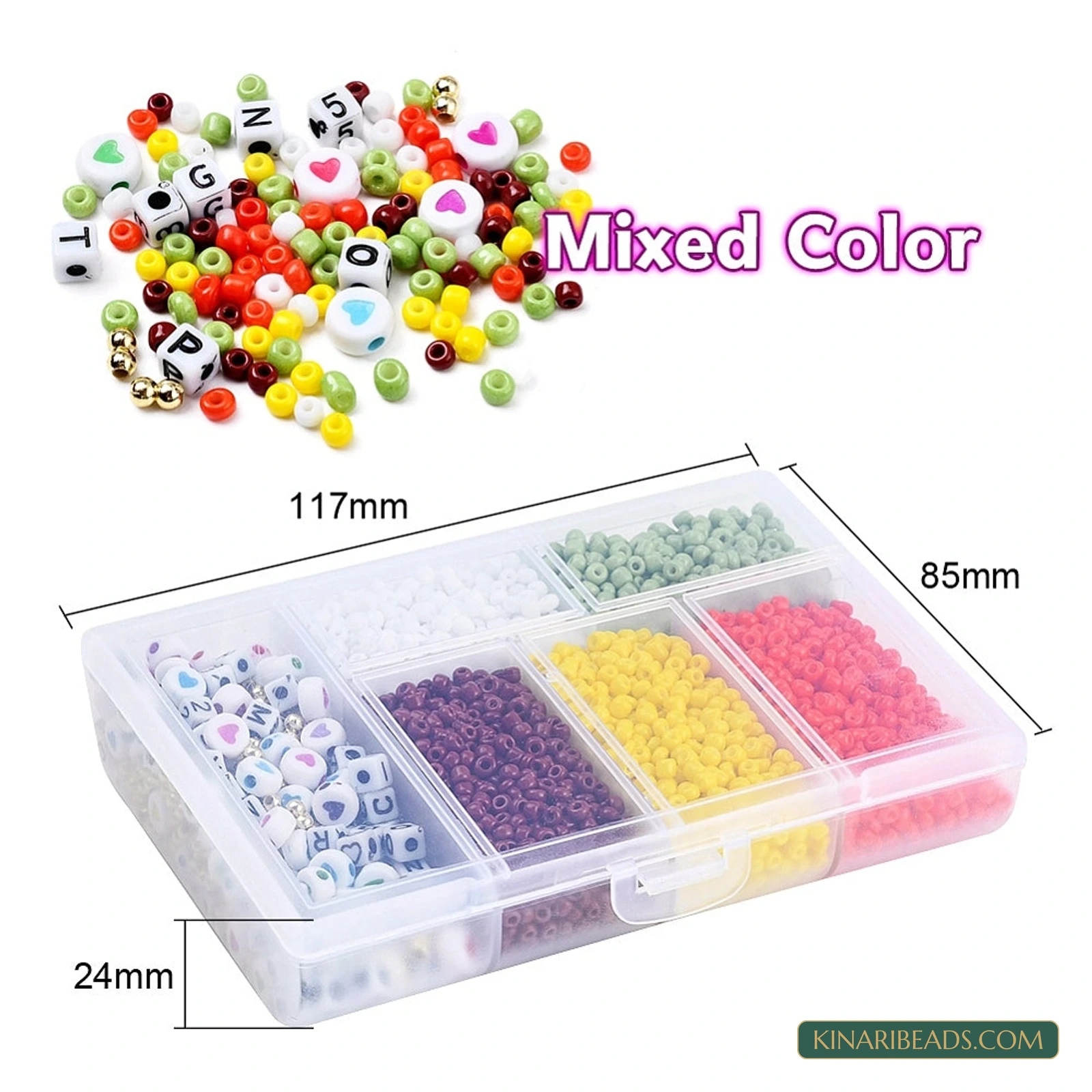 8/0 Glass Seed & Acrylic Beads Jewellery Making Kit with Elastic Thread – Approx. 3,200 Pcs product image