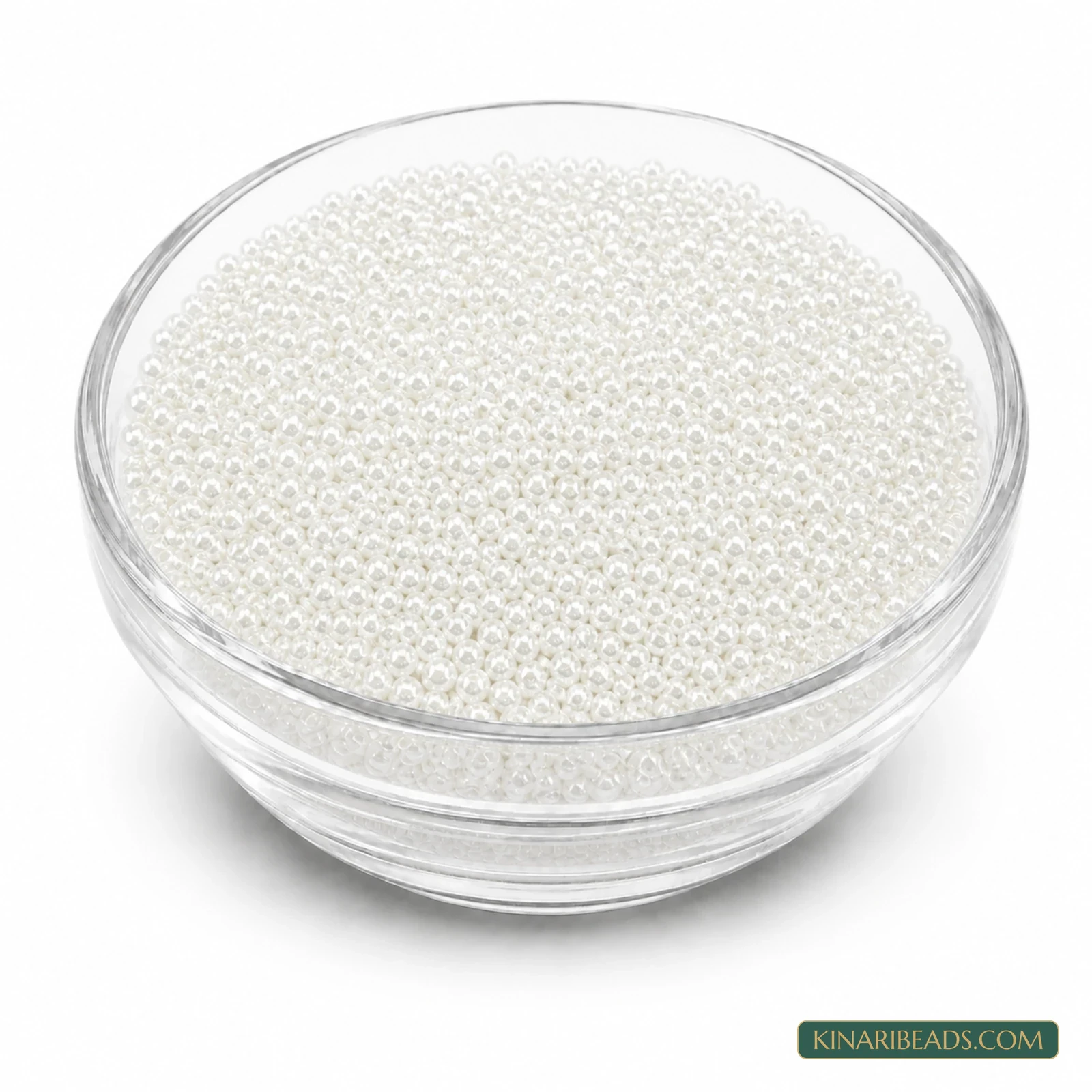 8/0 Milky White Luster Glass Seed Beads - 100g