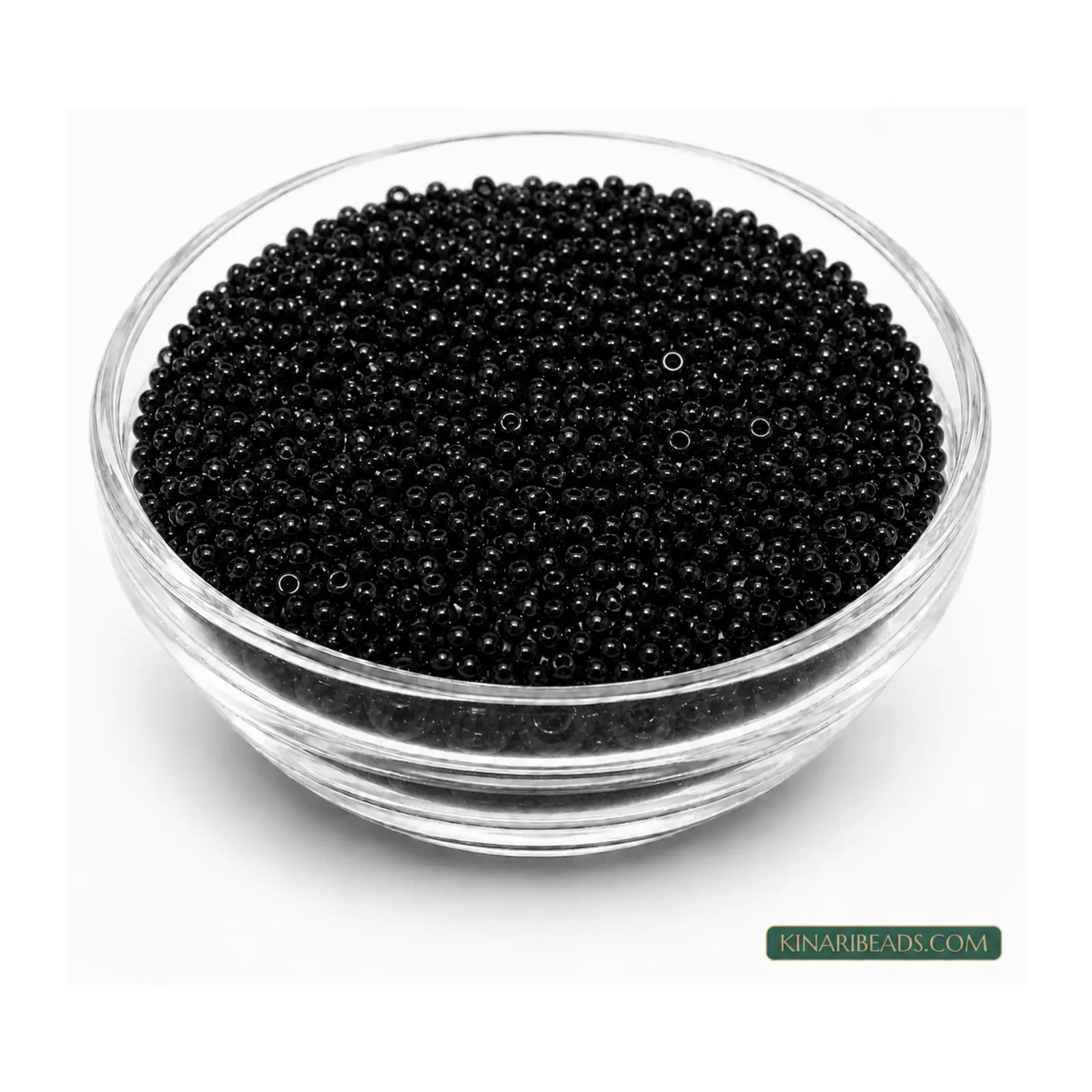 8/0 Transparent Glass Seed Beads for Embroidery – 100g - Black Opaque colour