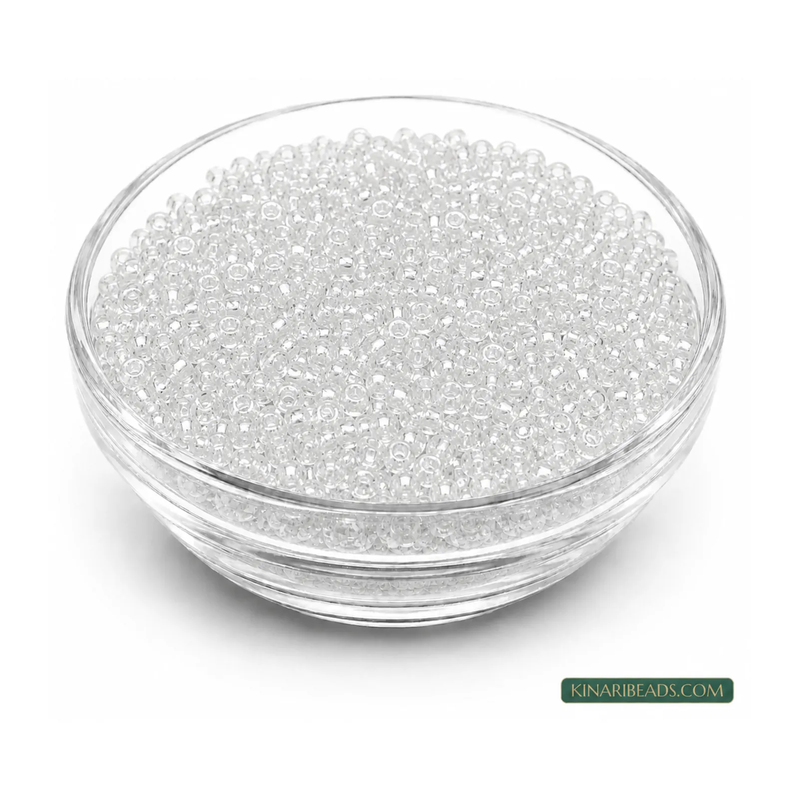 8/0 Transparent Glass Seed Beads for Embroidery – 100g - Clear Trans colour