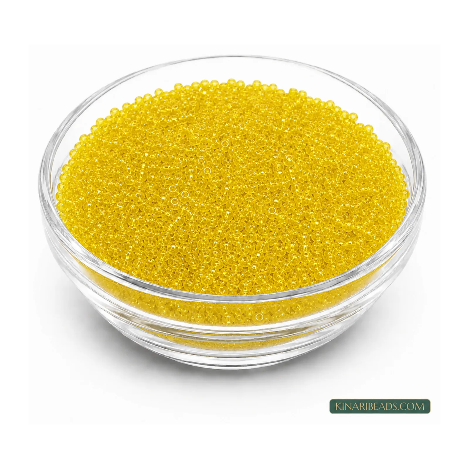 8/0 Transparent Glass Seed Beads for Embroidery – 100g - Golden Yellow Trans colour