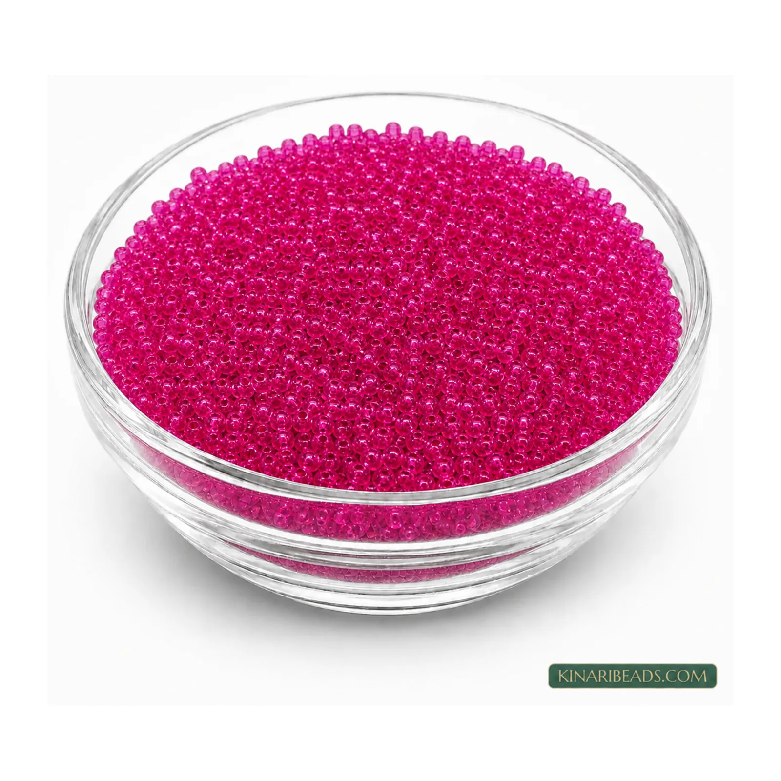 8/0 Transparent Glass Seed Beads for Embroidery – 100g - Magenta Trans colour