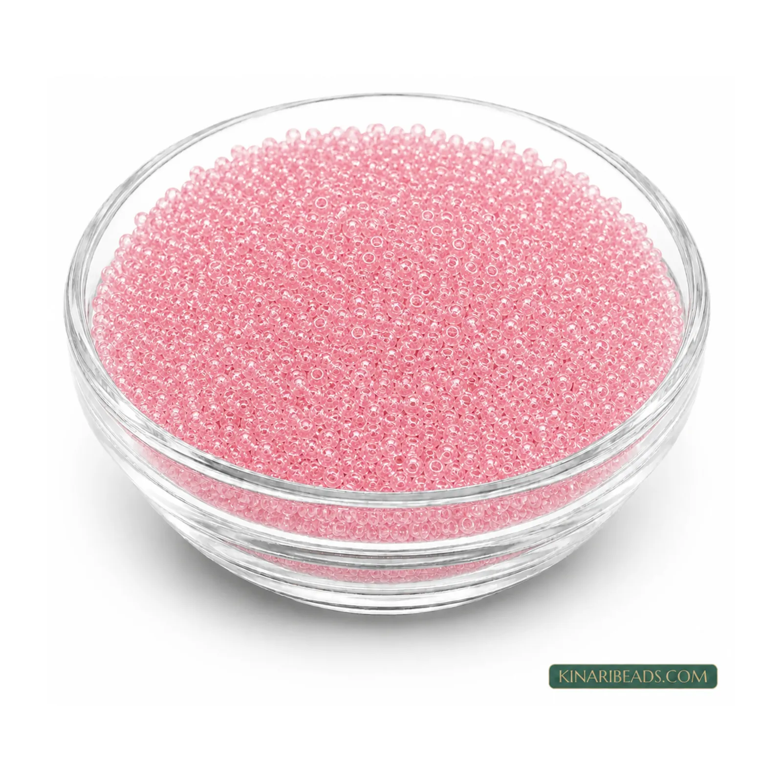 8/0 Transparent Glass Seed Beads for Embroidery – 100g - Pink Trans colour